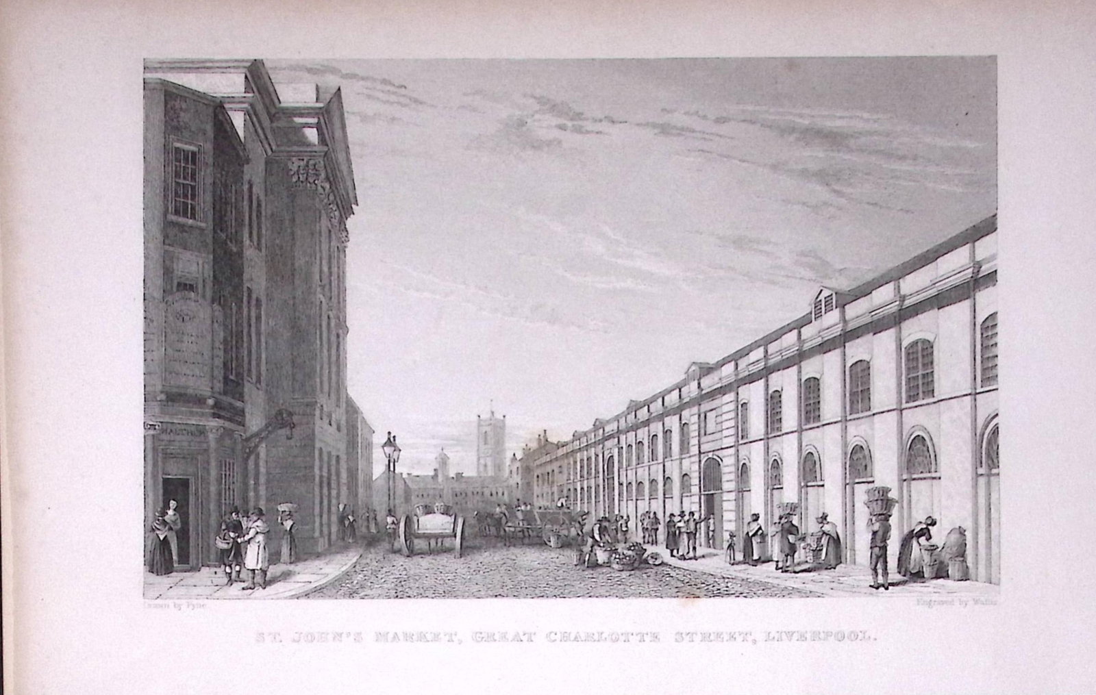 Liverpool St Johns Market Place Antique 195 Years-Old Steel-Engraving-37: Title: Liverpool St Johns Market Place Antique 195 Years-Old Steel-Engraving-37 Description: Antique Steel Engraving Was Removed from a 195-Year-Old Edition of. Lancashire Illustrated in a Series of