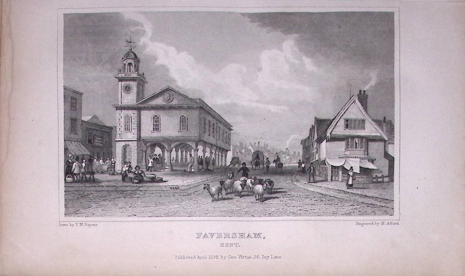 Feversham View of The Town Kent 1829 Antique 197 Years-Old Steel Engraving-15: Title: Feversham View of The Town Kent 1829 Antique 197 Years-Old Steel Engraving-15 Description: This Antique Print Was Removed from a 197-Year-Old Edition of. W. H. Ireland's Study of T