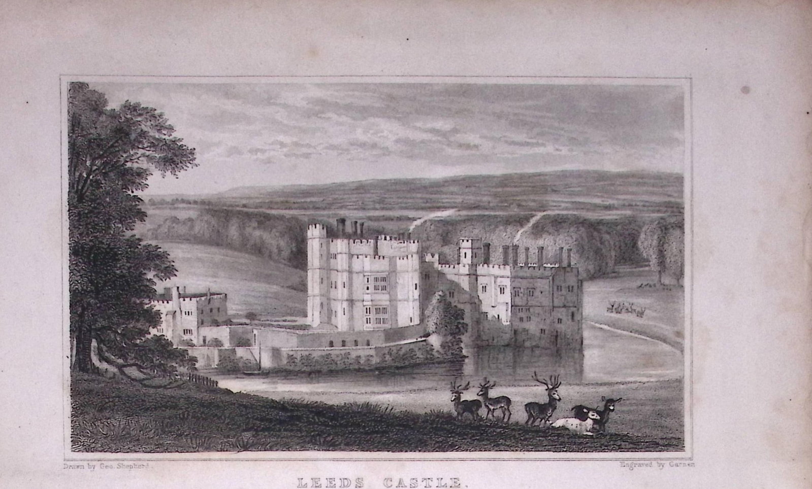 Leeds Castle Kent 1829 Antique 197 Years-Old Steel Engraving-44: Title: Leeds Castle Kent 1829 Antique 197 Years-Old Steel Engraving-44 Description: This Antique Print Was Removed from a 197-Year-Old Edition of. W. H. Ireland's Study of The History and
