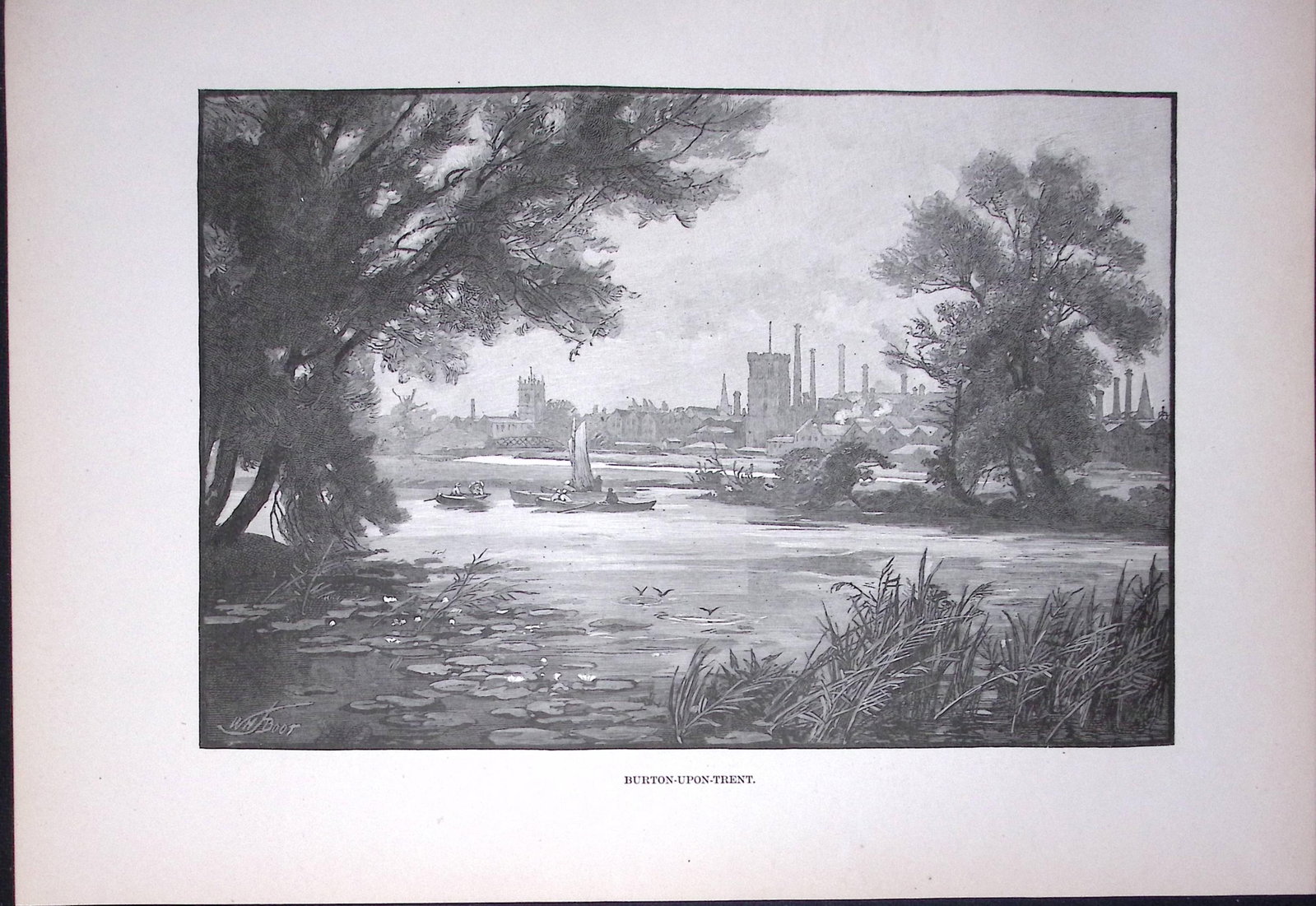 Burton Upon Trent Staffordshire Antique 134 Years-Old Illustration-8: Title: Burton Upon Trent Staffordshire Antique 134 Years-Old Illustration-8 Description: This Antique Print Was Removed from a 134-Year-Old Edition of. Rivers of Great Britain 1892 During the R