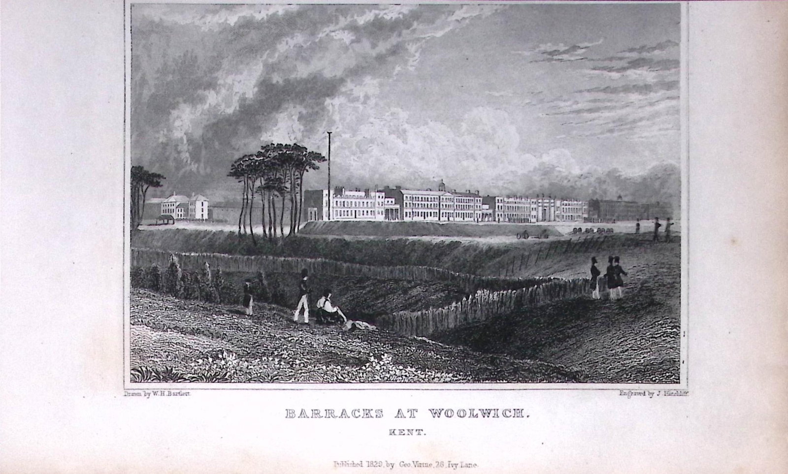 Woolwich Barracks Kent 1829 Antique 197 Years-Old Steel Engraving-35: Title: Woolwich Barracks Kent 1829 Antique 197 Years-Old Steel Engraving-35 Description: This Antique Print Was Removed from a 197-Year-Old Edition of. W. H. Ireland's Study of The Histor