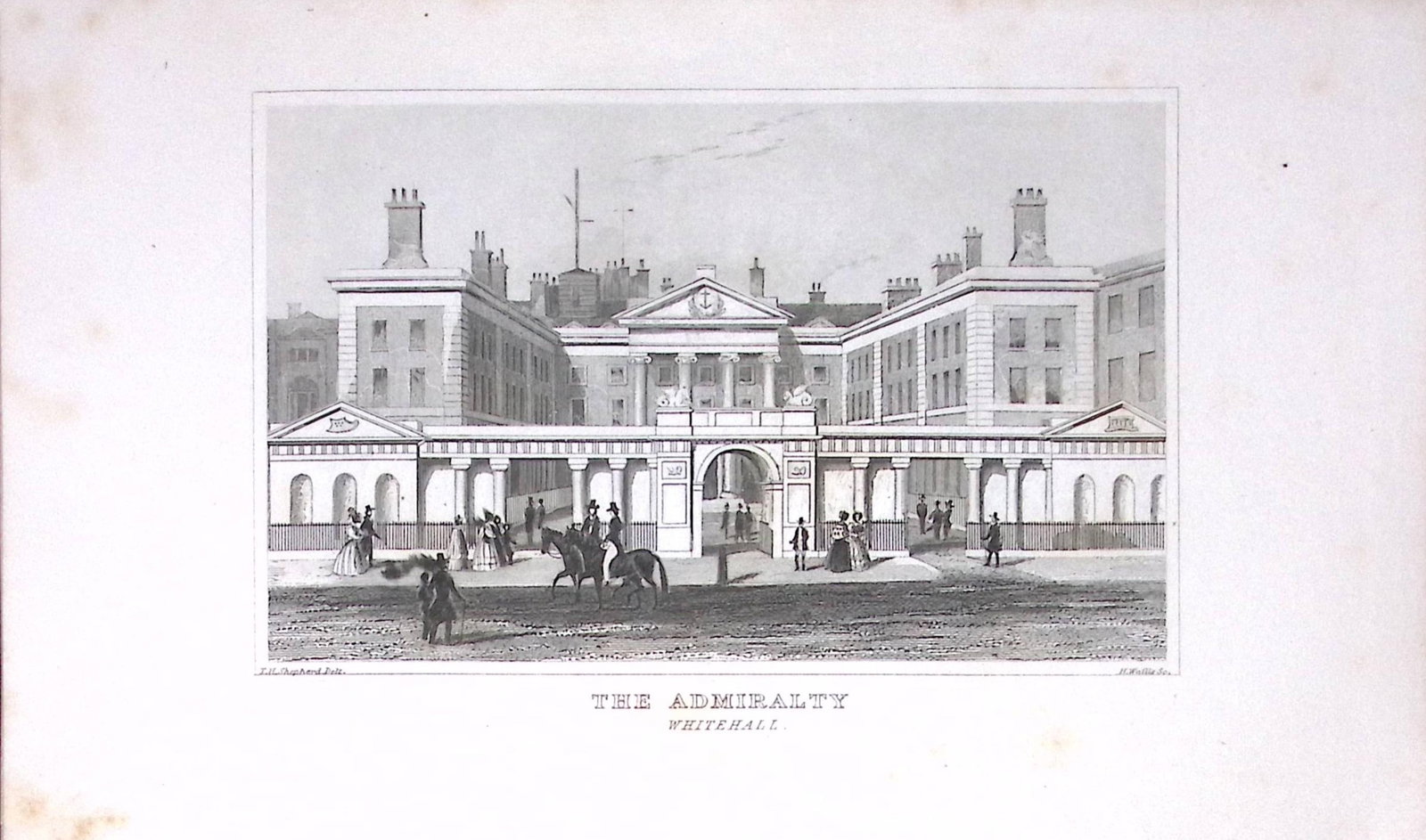 London The Admiralty Dugdale & Archer Antique 180 Years-Old Copper Plate Print-63: Title: London The Admiralty Dugdale & Archer Antique 180 Years-Old Copper Plate Print-63 Description: This Antique Copper Plate Engraving Has Been Removed from an Antique Edition of.