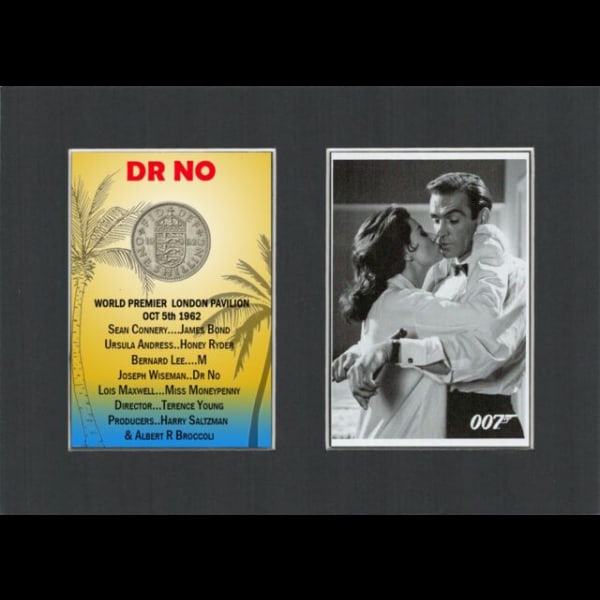 James Bond Dr No 60th Anniversary Mount & Original Shilling Coin Metal Display (1 of 1)