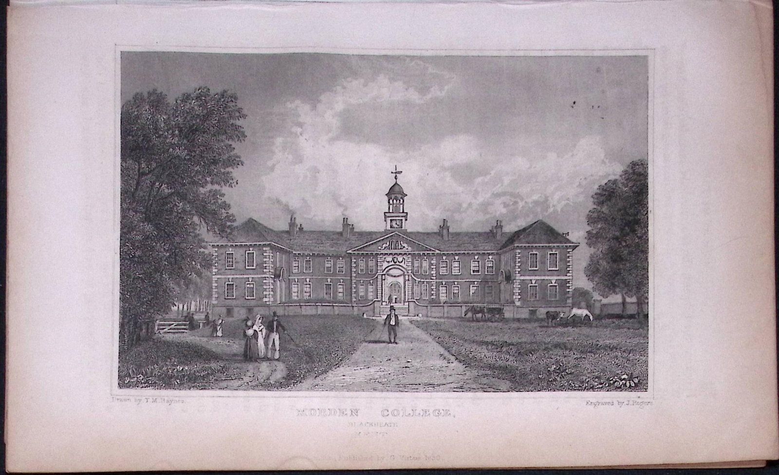 Morden College Kent 1829 Antique 197 Years-Old Steel Engraving-37: Title: Morden College Kent 1829 Antique 197 Years-Old Steel Engraving-37 Description: This Antique Print Was Removed from a 197-Year-Old Edition of. W. H. Ireland's Study of The History a