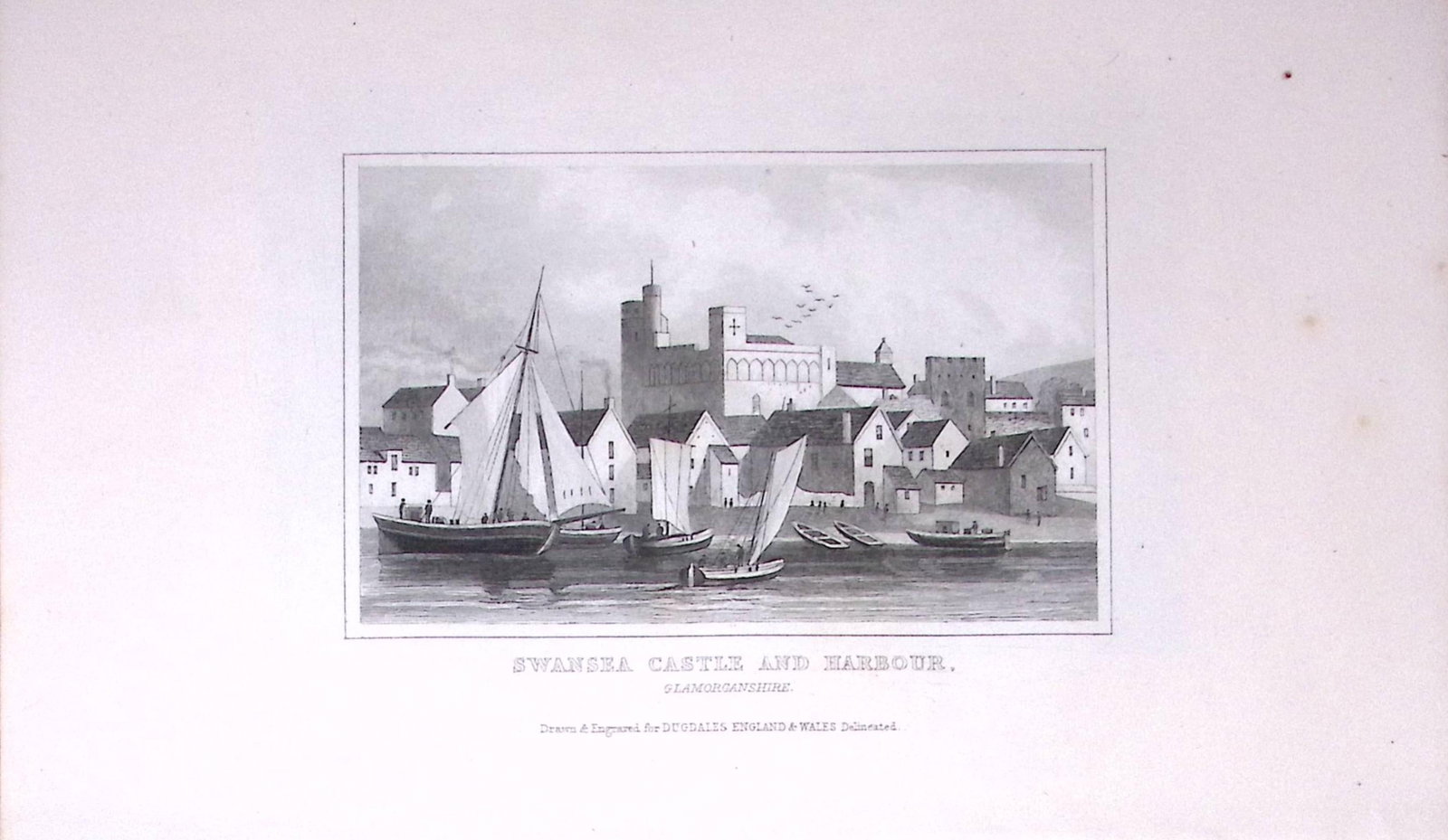 Swansea Castle & Harbour Wales Antique 180 Years-Old Copper Plate Print-93: Title: Swansea Castle & Harbour Wales Antique 180 Years-Old Copper Plate Print-93 Description: This Antique Copper Plate Engraving Has Been Removed from an Antique Edition of. Thomas Dugdal