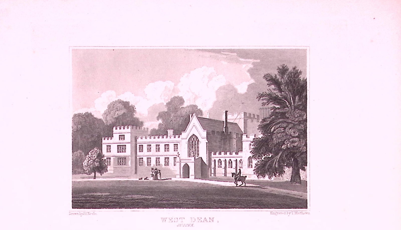 West Dean Chichester Sussex Antique 197 Years-Old Engraving-1: Title: West Dean Chichester Sussex Antique 197 Years-Old Engraving-1 Description: This Antique Print Was Removed from a 134-Year-Old Edition of. Jones' Views of the Seats, Mansions, Castles of