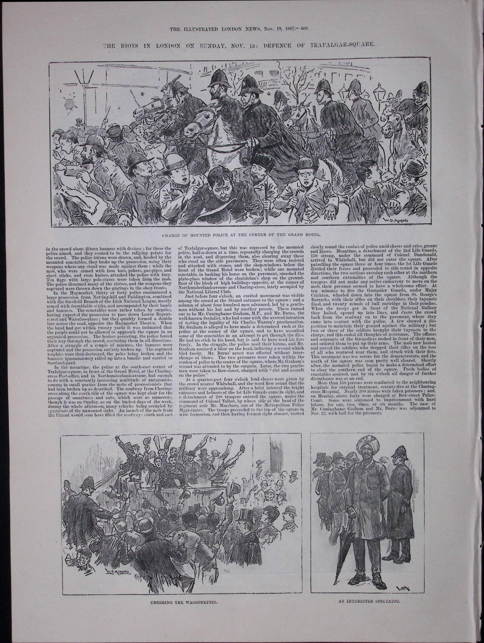 London Unemployment Riots Defence of Trafalgar Square Four Page Antique. - 3