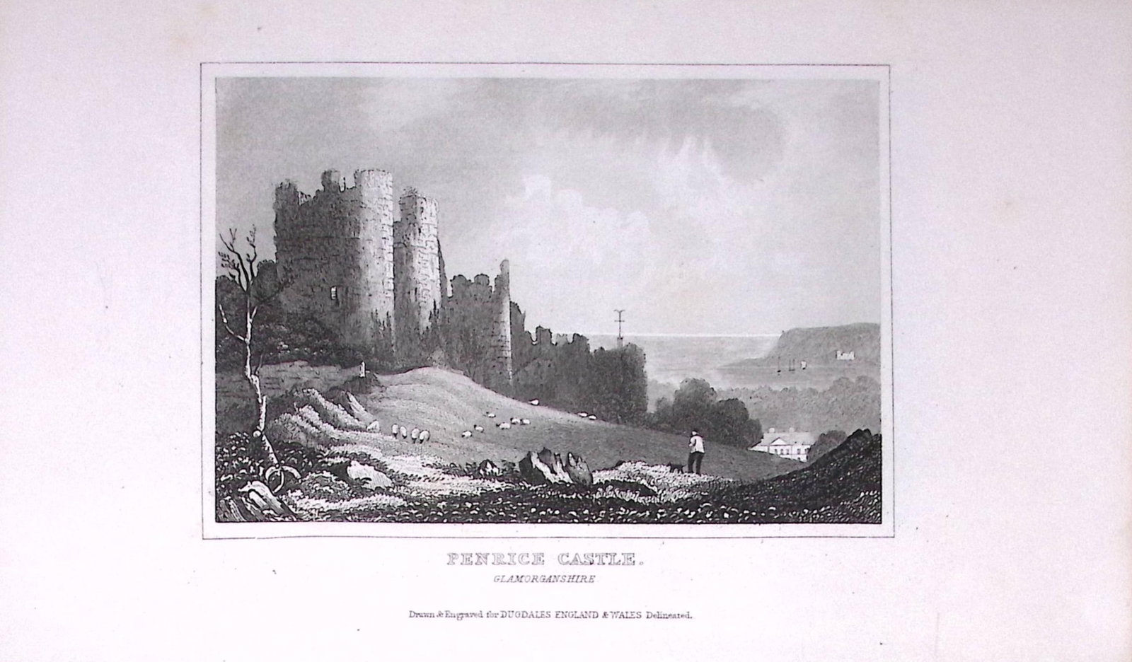 Penrice Castle Swansea Wales Antique 180 Years-Old Copper Plate Print-88: Title: Penrice Castle Swansea Wales Antique 180 Years-Old Copper Plate Print-88 Description: This Antique Copper Plate Engraving Has Been Removed from an Antique Edition of. Thomas Dugdale Curi