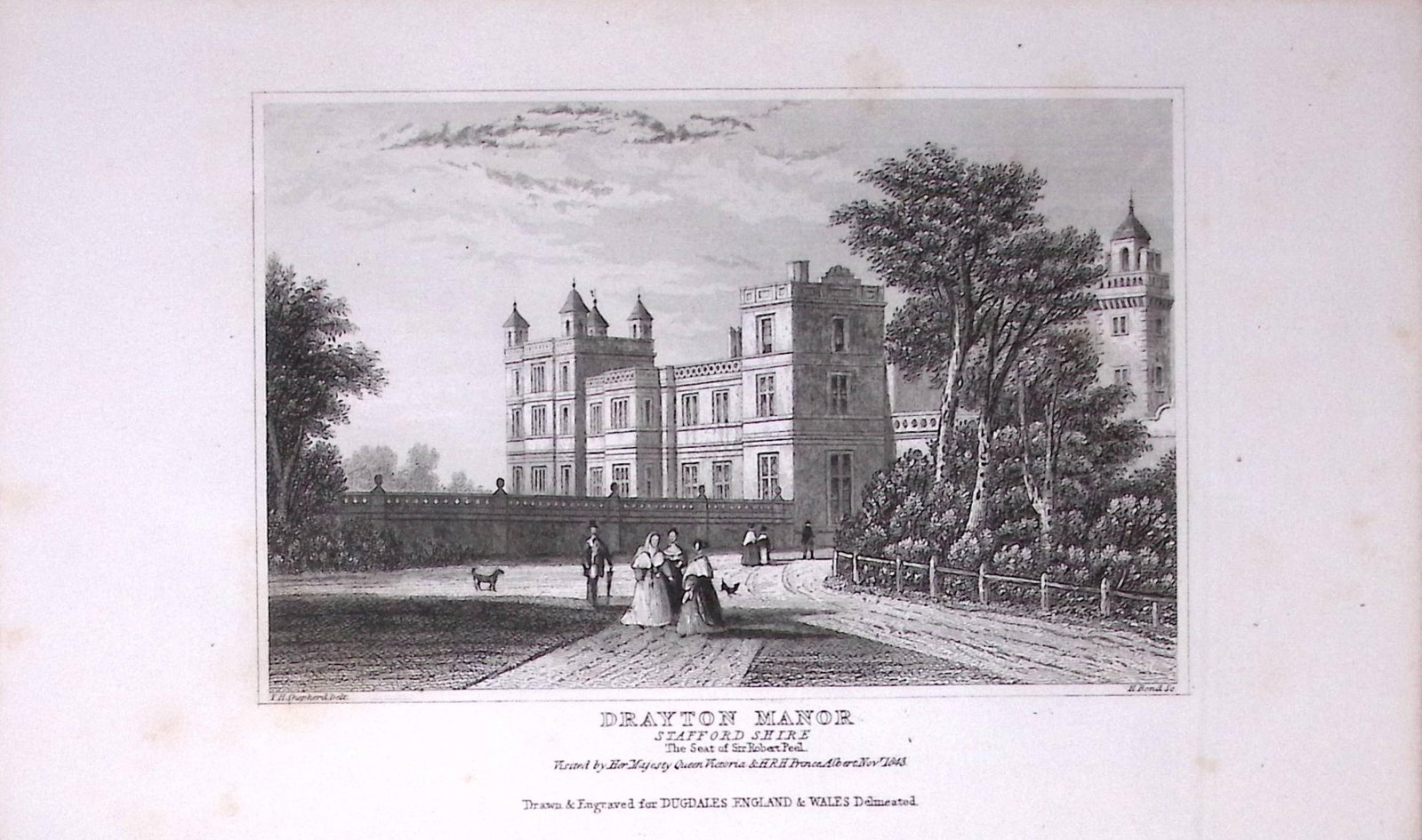 Drayton Manor Staffs Dugdale & Archer Antique 180 Years-Old Copper Plate Print-67: Title: Drayton Manor Staffs Dugdale & Archer Antique 180 Years-Old Copper Plate Print-67 Description: This Antique Copper Plate Engraving Has Been Removed from an Antique Edition of. Thomas