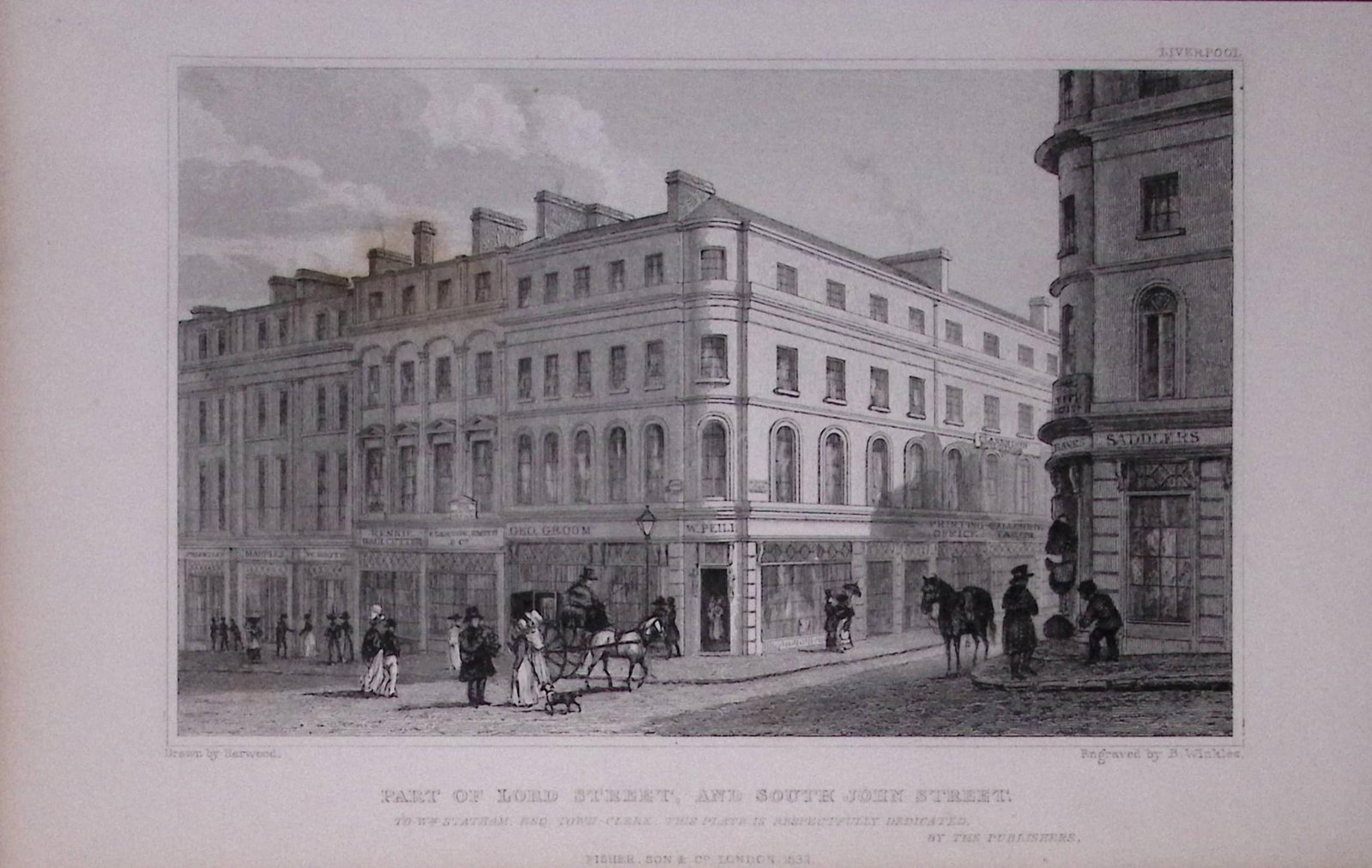 Liverpool Lord Street & South John Street Antique 195 Years-Old Steel-Engraving-55: Title: Liverpool Lord Street & South John Street Antique 195 Years-Old Steel-Engraving-55 Description: Antique Steel Engraving Was Removed from a 195-Year-Old Edition of. Lancashire Illustrated