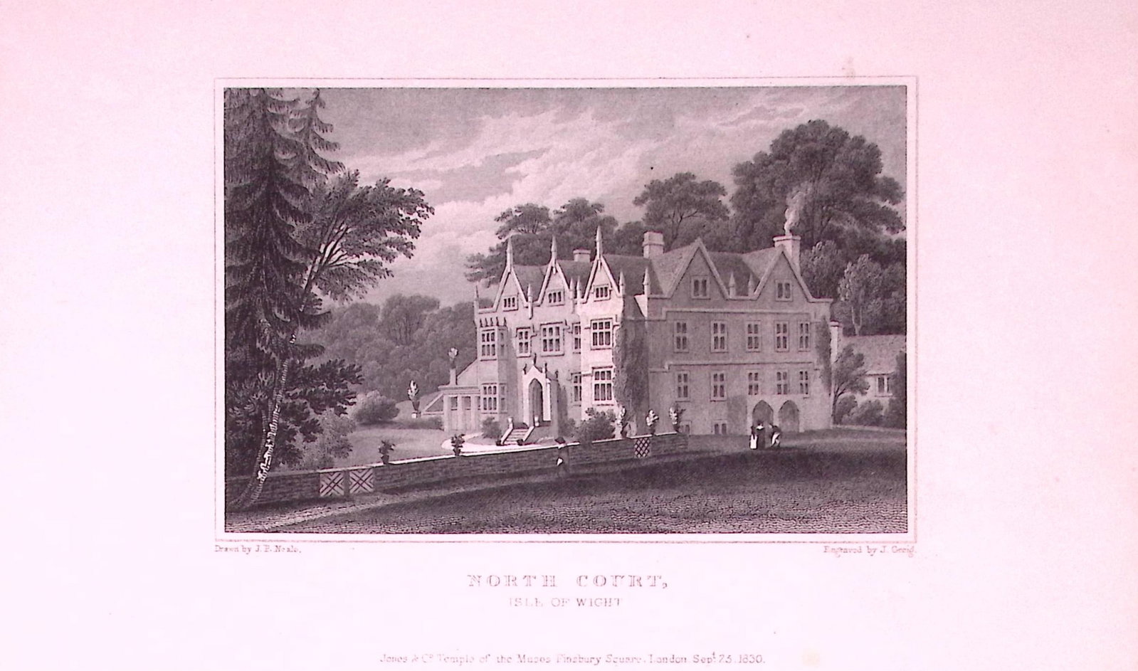 North Court Isle of Wight Antique 197 Years-Old Engraving-21: Title: North Court Isle of Wight Antique 197 Years-Old Engraving-21 Description: This Antique Print Was Removed from a 134-Year-Old Edition of. Jones' Views of the Seats, Mansions, Castles of