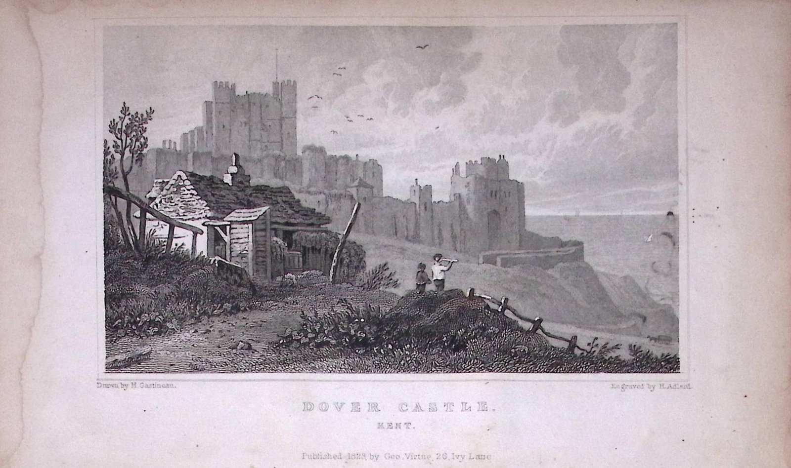 Dover Castle Kent 1829 Antique 197 Years-Old Steel Engraving-41: Title: Dover Castle Kent 1829 Antique 197 Years-Old Steel Engraving-41 Description: This Antique Print Was Removed from a 197-Year-Old Edition of. W. H. Ireland's Study of The History and