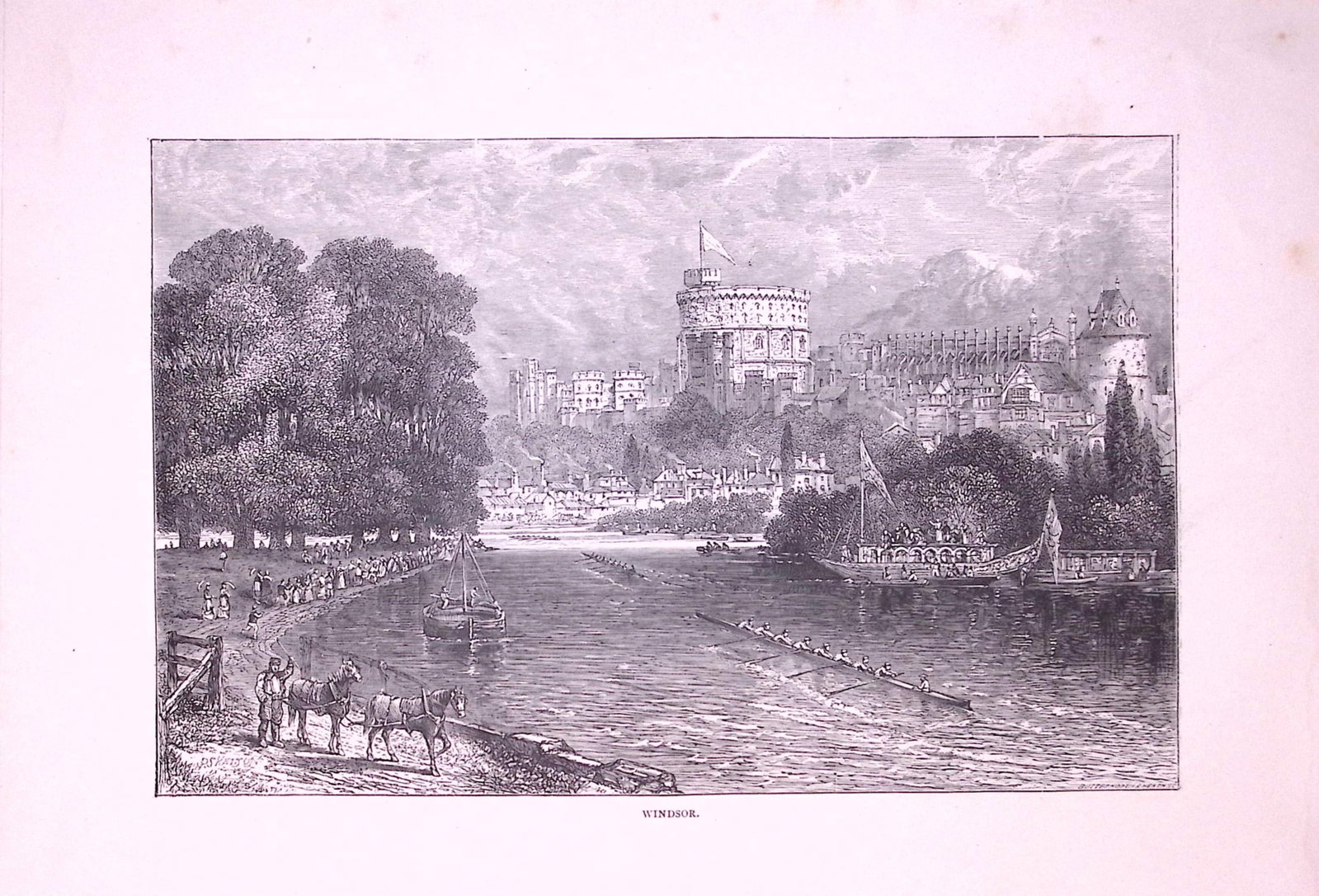 Windsor Castle in its Splendour Antique 147 Years-Old Illustration-22: Title: Windsor Castle in its Splendour Antique 147 Years-Old Illustration-22 Description: This Antique Illustration Was Removed from a 147-Year-Old Edition of. English Pictures Drawn with Pen &