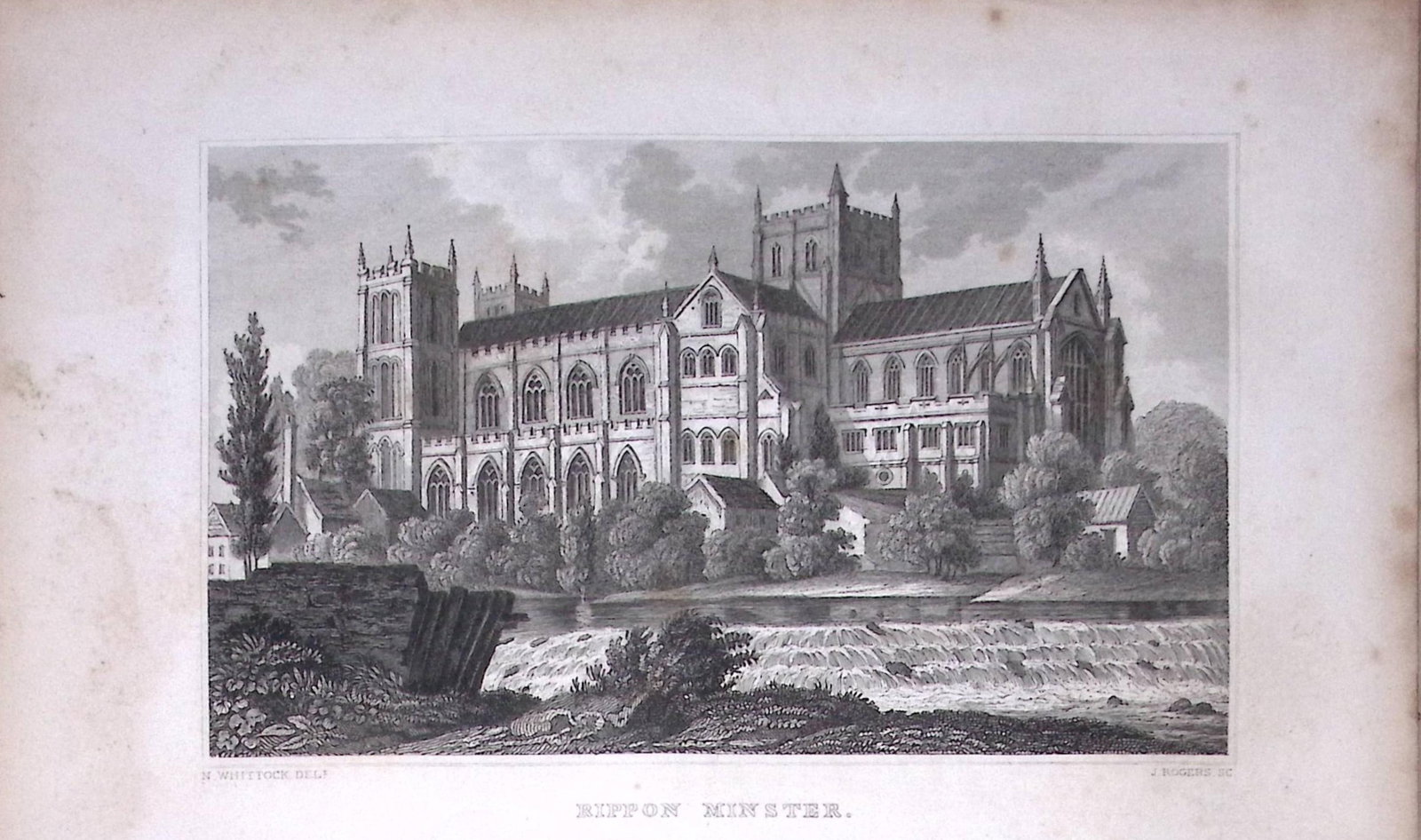 Ripon Minster Yorkshire 198 Years-Old Thomas Allen Antique Steel Engraving-88: Title: Ripon Minster Yorkshire 198 Years-Old Thomas Allen Antique Steel Engraving-88 Description: This 198 Years-Old Steel Engraved Plate Has Been Removed from an Antique Edition of. A New and
