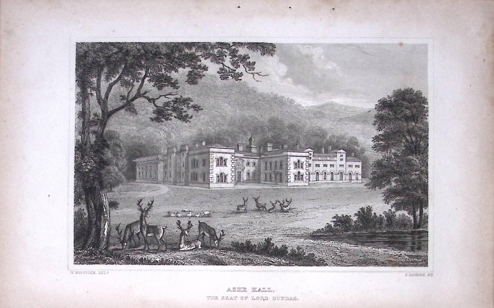 Aske Hall Nr Richmond Yorkshire 198 Years-Old Thomas Allen Antique Steel Engraving-81: Title: Aske Hall Nr Richmond Yorkshire 198 Years-Old Thomas Allen Antique Steel Engraving-81 Description: This 198 Years-Old Steel Engraved Plate Has Been Removed from an Antique Edition of. A New