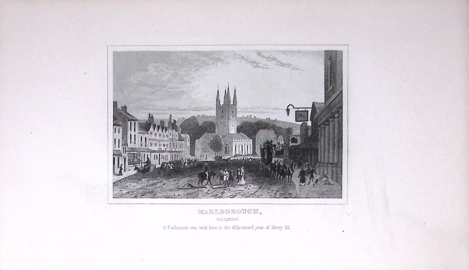 Marlborough Wiltshire Dugdale & Archer Antique 180 Years-Old Copper Plate Print-61: Title: Marlborough Wiltshire Dugdale & Archer Antique 180 Years-Old Copper Plate Print-61 Description: This Antique Copper Plate Engraving Has Been Removed from an Antique Edition of. Thomas