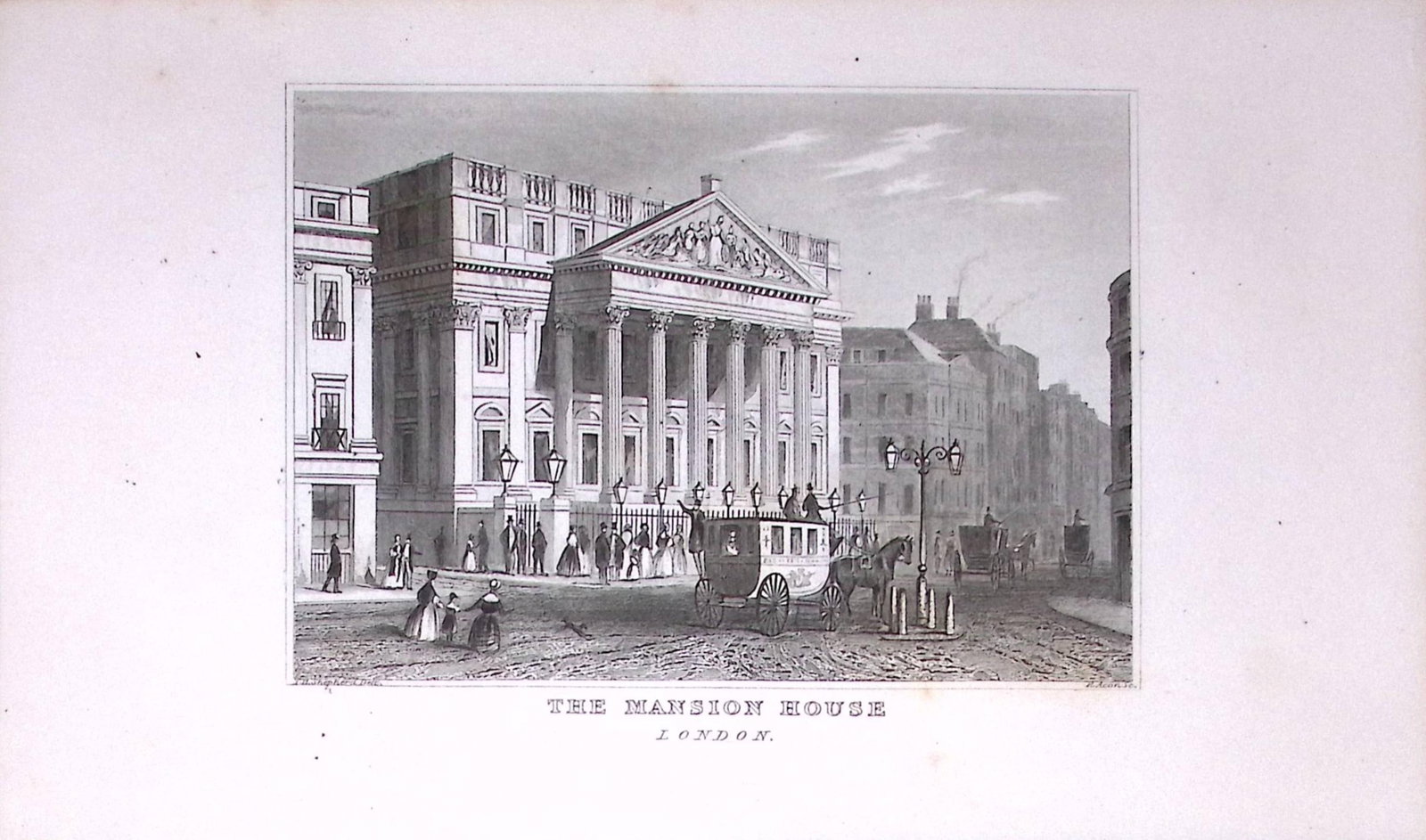 London The Mansion House Antique 180 Years-Old Copper Plate Print-79: Title: London The Mansion House Antique 180 Years-Old Copper Plate Print-79 Description: This Antique Copper Plate Engraving Has Been Removed from an Antique Edition of. Thomas Dugdale Cur