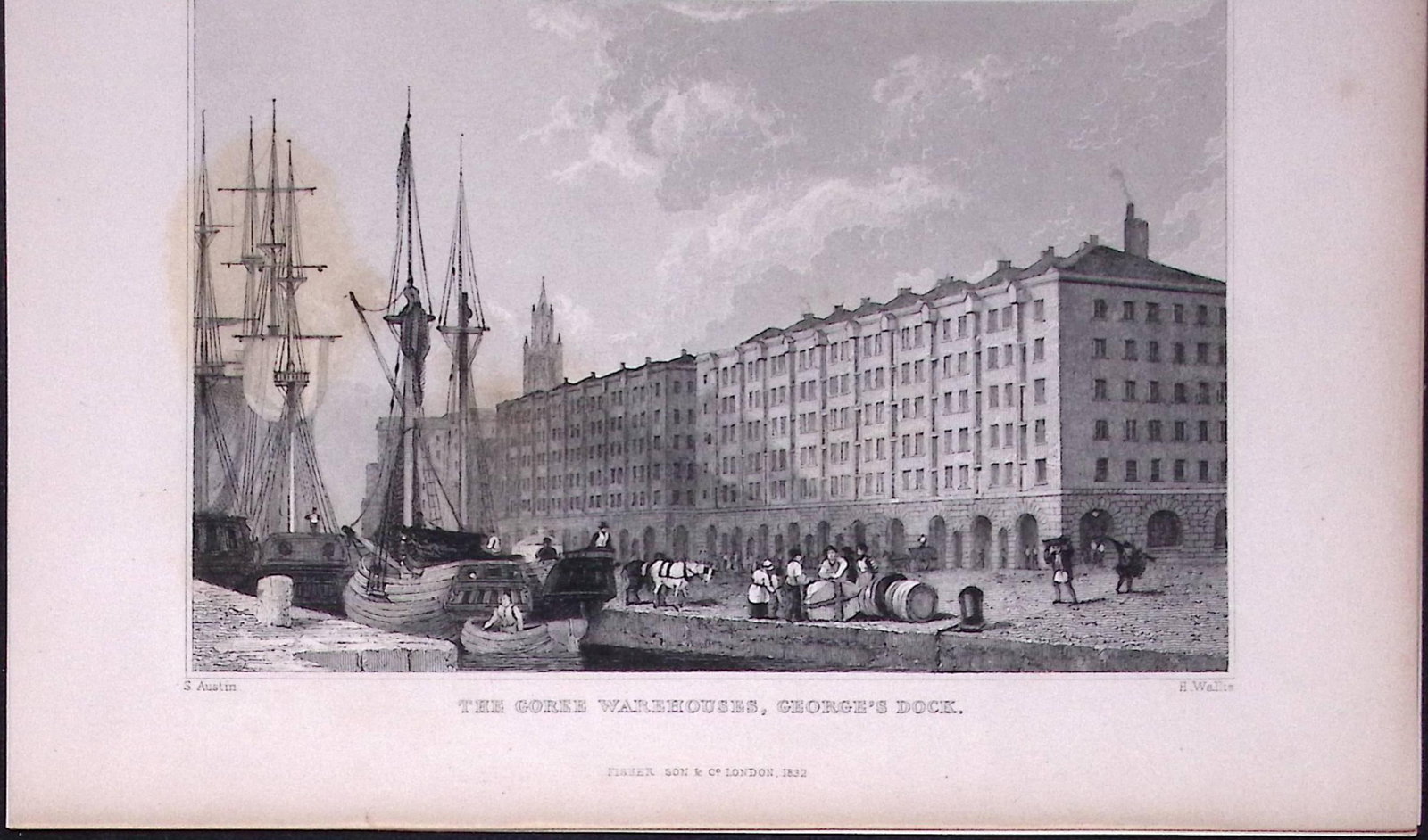 Liverpool St Georges Docks Gorse Warehouse Antique 195 Years-Old Steel-Engraving-54: Title: Liverpool St Georges Docks Gorse Warehouse Antique 195 Years-Old Steel-Engraving-54 Description: Antique Steel Engraving Was Removed from a 195-Year-Old Edition of. Lancashire Illustrated in a