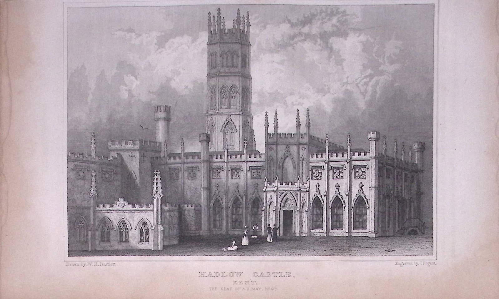 Hadlow Castle Kent 1829 Antique 197 Years-Old Steel Engraving-16: Title: Hadlow Castle Kent 1829 Antique 197 Years-Old Steel Engraving-16 Description: This Antique Print Was Removed from a 197-Year-Old Edition of. W. H. Ireland's Study of The History an