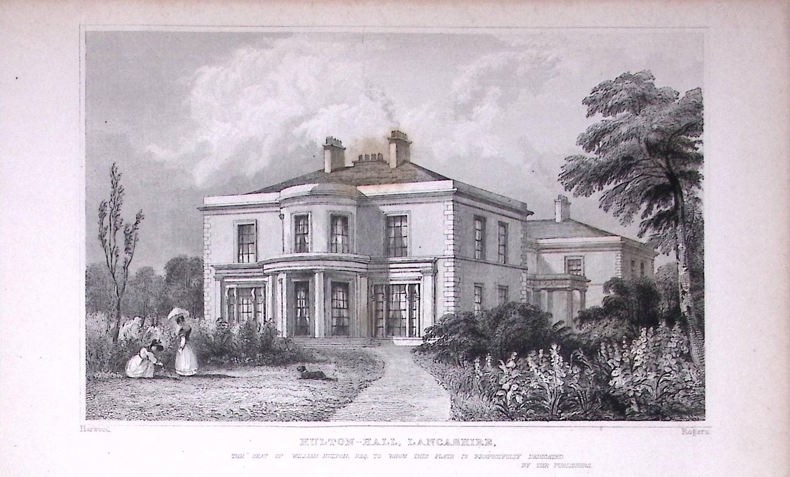 Bolton Hulton Hall Antique 195 Years-Old Steel-Engraving-5 (1 of 2)