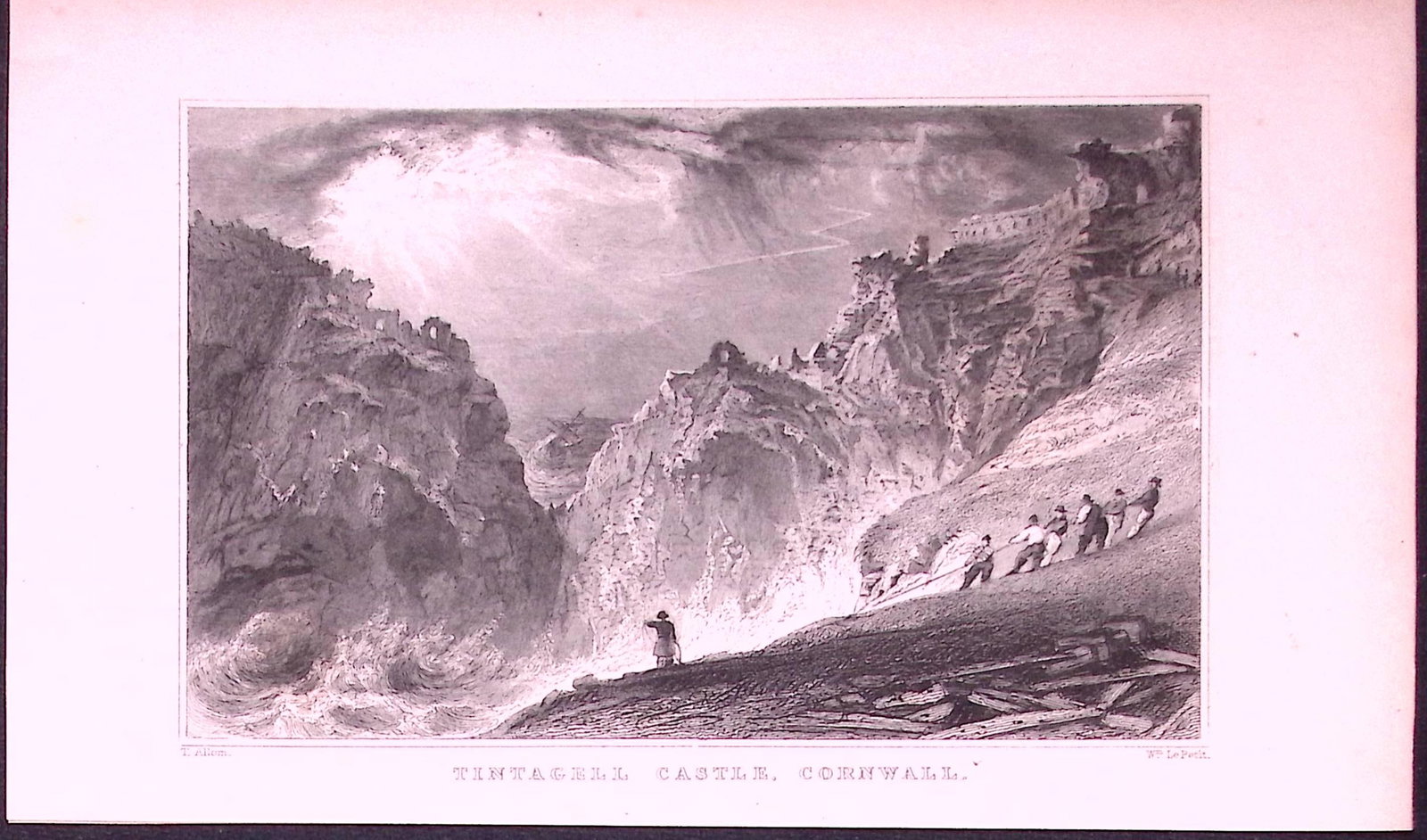 Tintagel Castle Cornwall Antique 197 Years-Old Engraving-24: Title: Tintagel Castle Cornwall Antique 197 Years-Old Engraving-24 Description: Tintagel Castle Cornwall Antique 197 Years-Old Engraving-24 This Antique Print Was Removed from a 134-Year-Old Ed