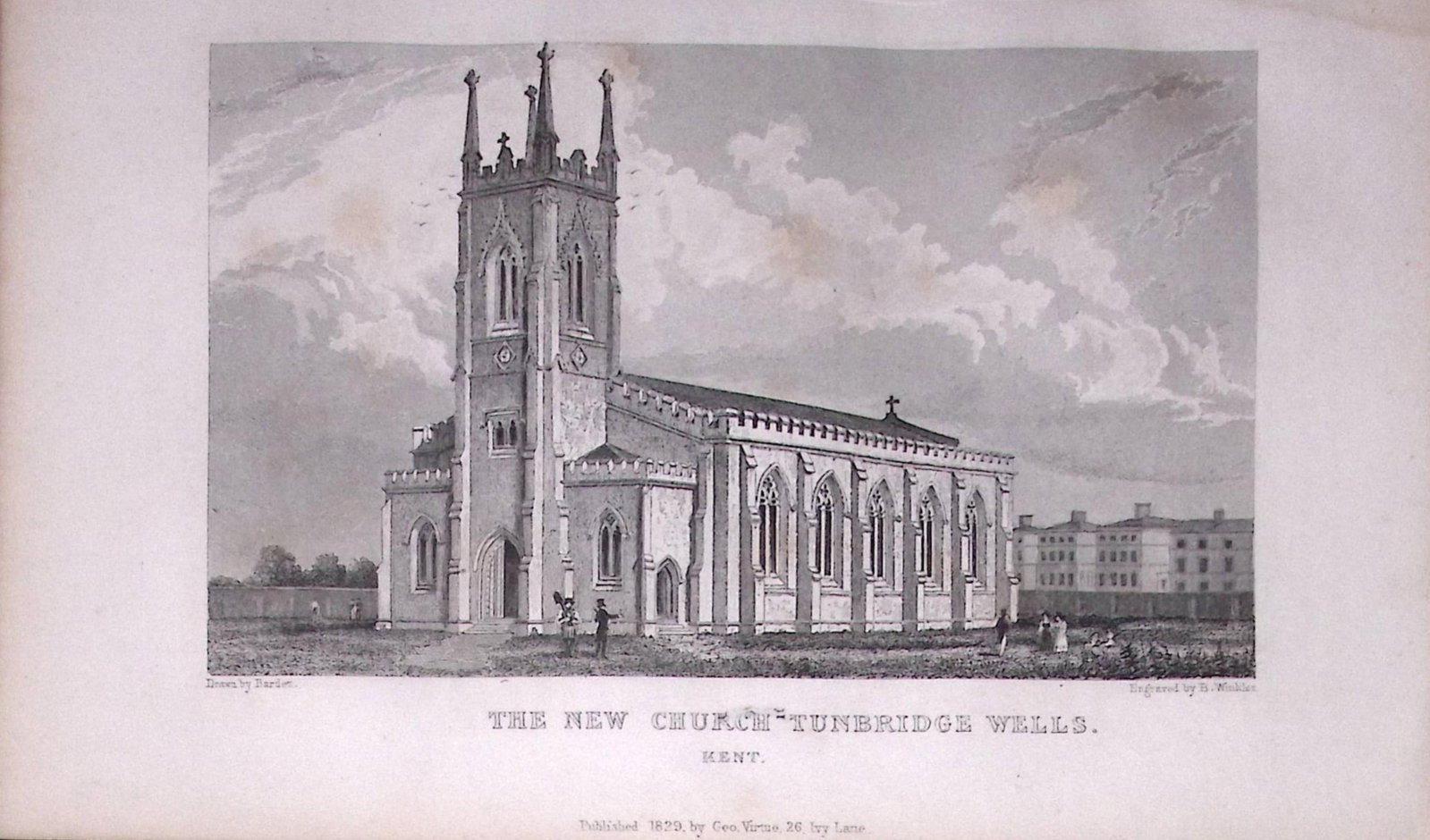 Tunbridge Wells The New Church Kent 1829 Antique 197 Years-Old Steel Engraving-21: Title: Tunbridge Wells The New Church Kent 1829 Antique 197 Years-Old Steel Engraving-21 Description: This Antique Print Was Removed from a 197-Year-Old Edition of. W. H. Ireland's Study of The