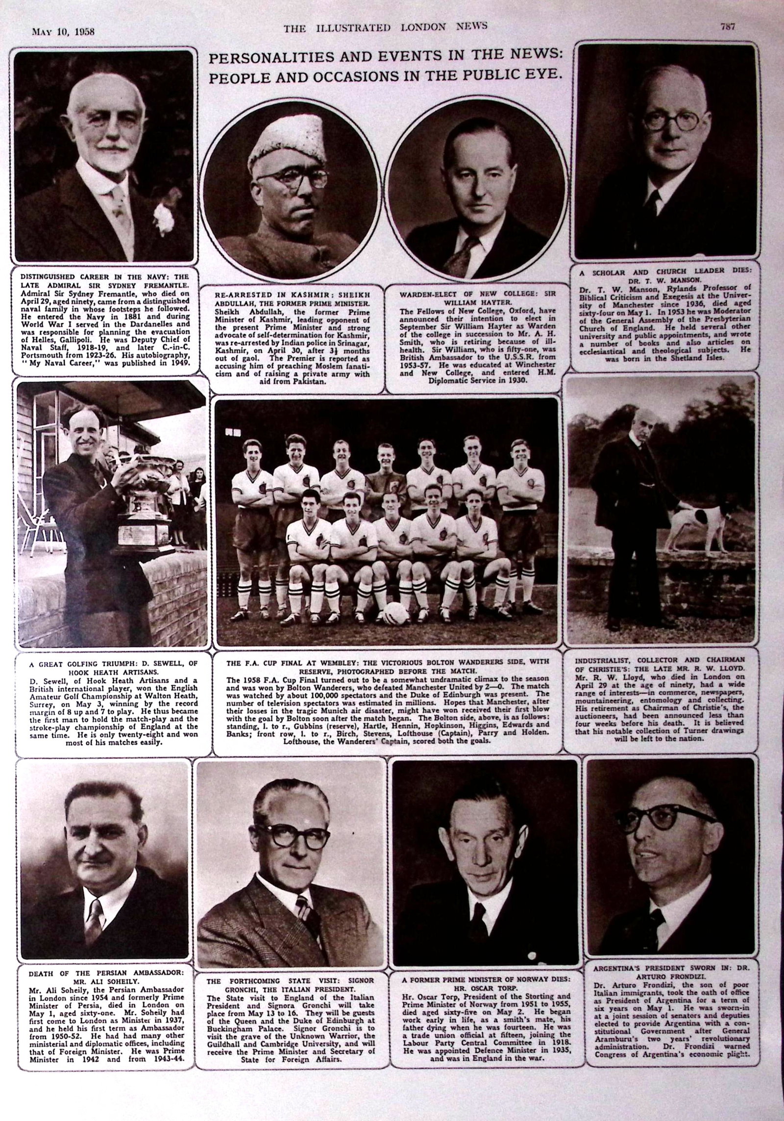 Bolton Wanderers Victorious Team Fa Cup Final 1958 (1 of 1)