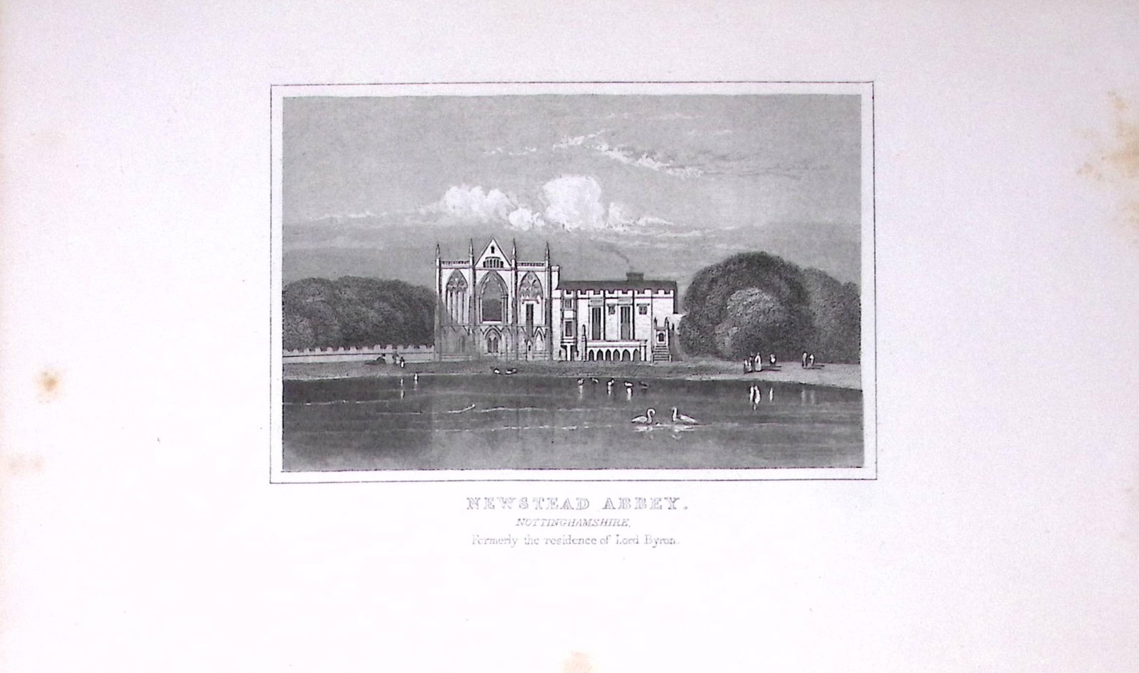 Newstead Abbey Nottinghamshire Antique 180 Years-Old Copper Plate Print-75: Title: Newstead Abbey Nottinghamshire Antique 180 Years-Old Copper Plate Print-75 Description: This Antique Copper Plate Engraving Has Been Removed from an Antique Edition of. Thomas Dugdale Cu