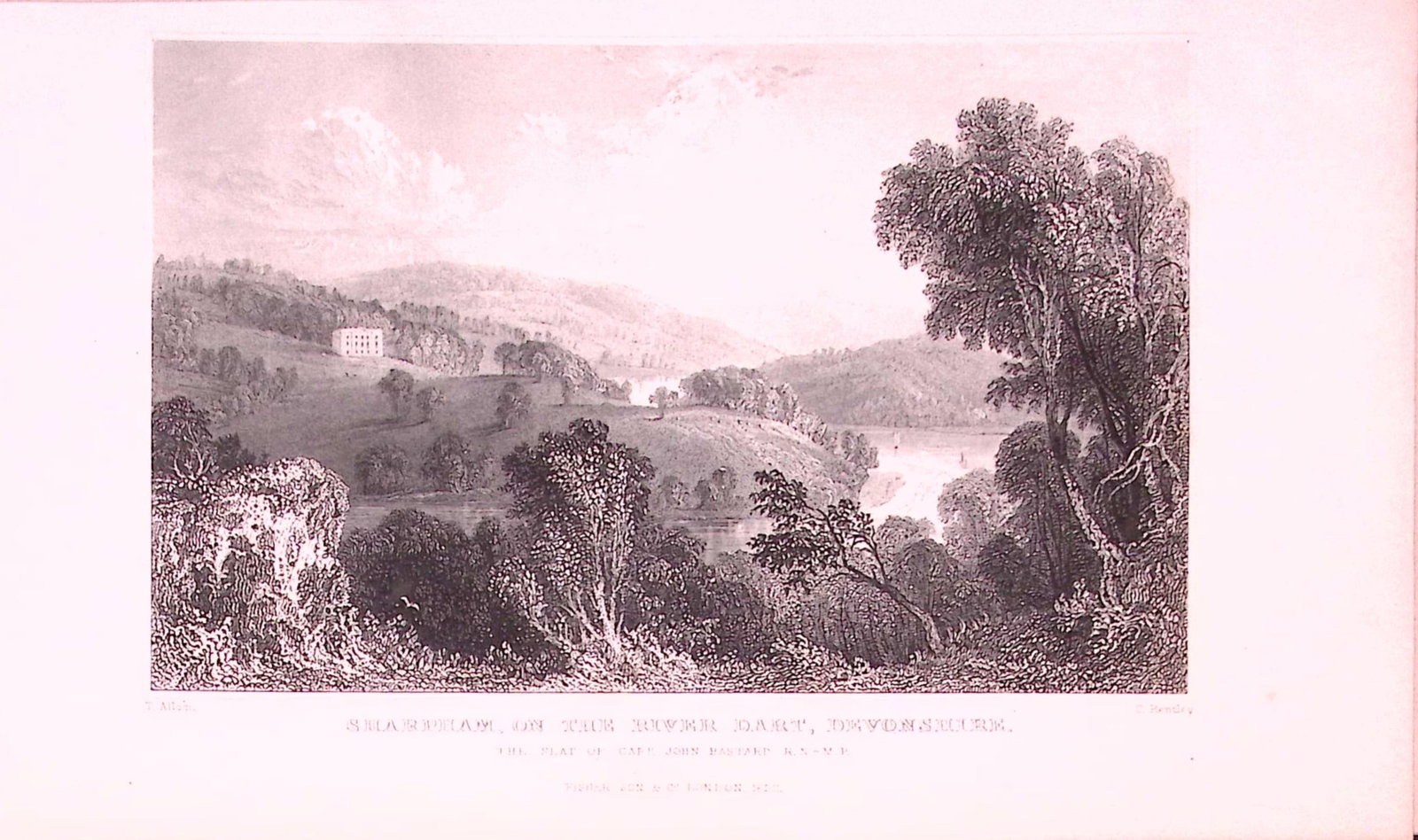 Sharpham on The River Dart Devonshire Antique 197 Years-Old Engraving-27: Title: Sharpham on The River Dart Devonshire Antique 197 Years-Old Engraving-27 Description: Sharpham on The River Dart Devonshire Antique 197 Years-Old Engraving-27 This Antique Print Wa