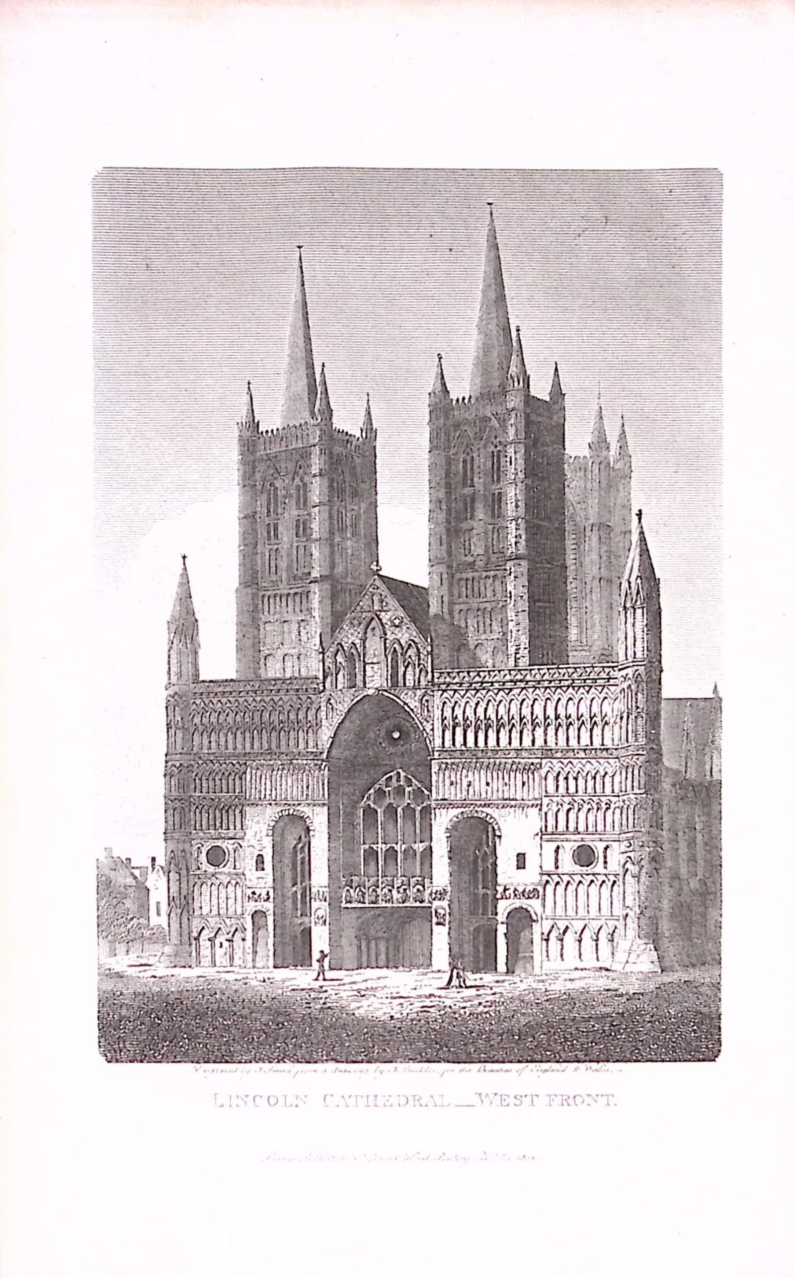 Lincoln Cathedral 208 Years-Old Antique George IV Print by John Britton-2: Title: Lincoln Cathedral 208 Years-Old Antique George IV Print by John Britton-2 Description: This 1818 Print Has Been Removed from an Antique Edition of. A Topographical and Historical Description