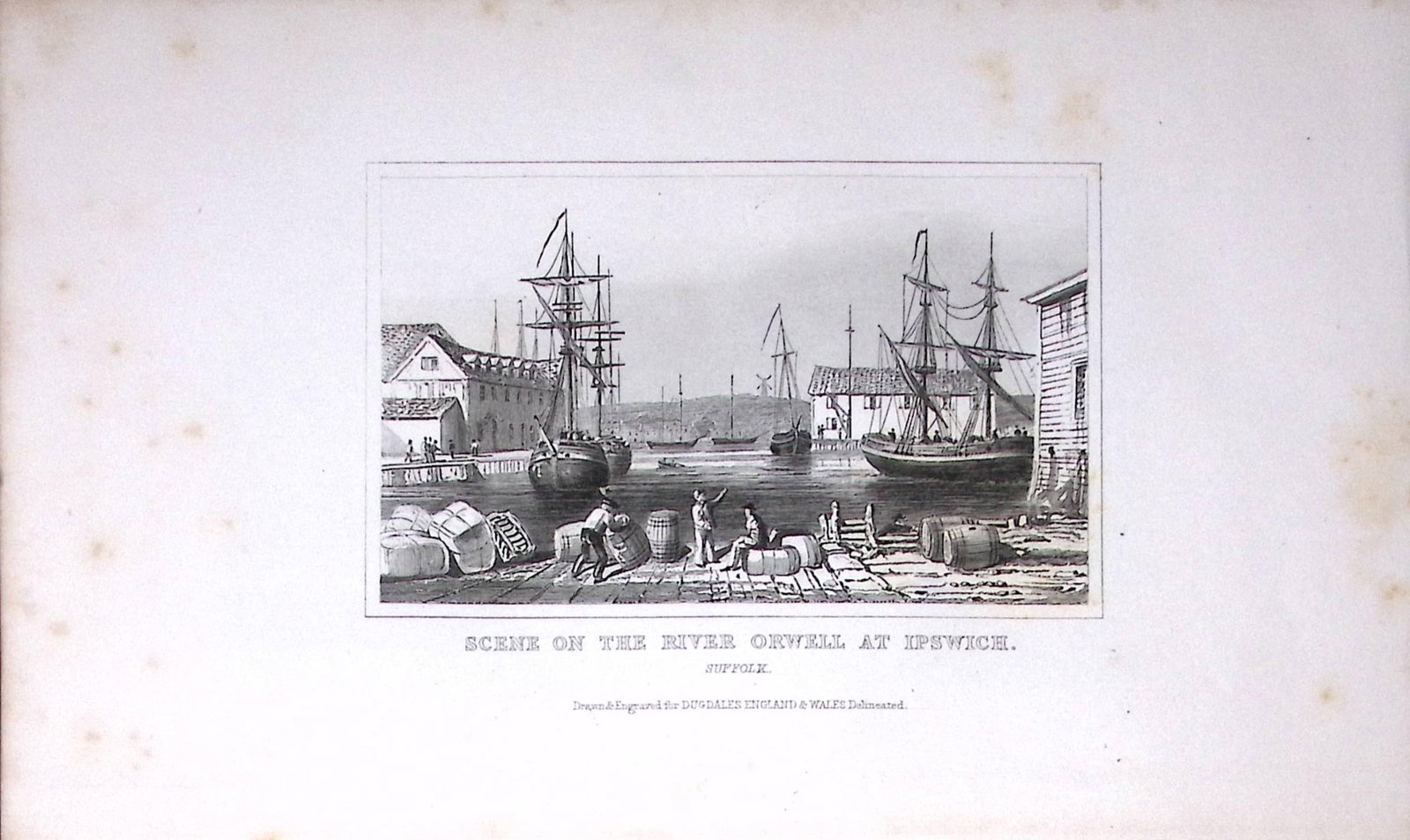 Ipswich Harbour River Orwell Dugdale & Archer Antique 180 Years-Old Copper Plate Print-55: Title: Ipswich Harbour River Orwell Dugdale & Archer Antique 180 Years-Old Copper Plate Print-55 Description: This Antique Copper Plate Engraving Has Been Removed from an Antique Edition of.