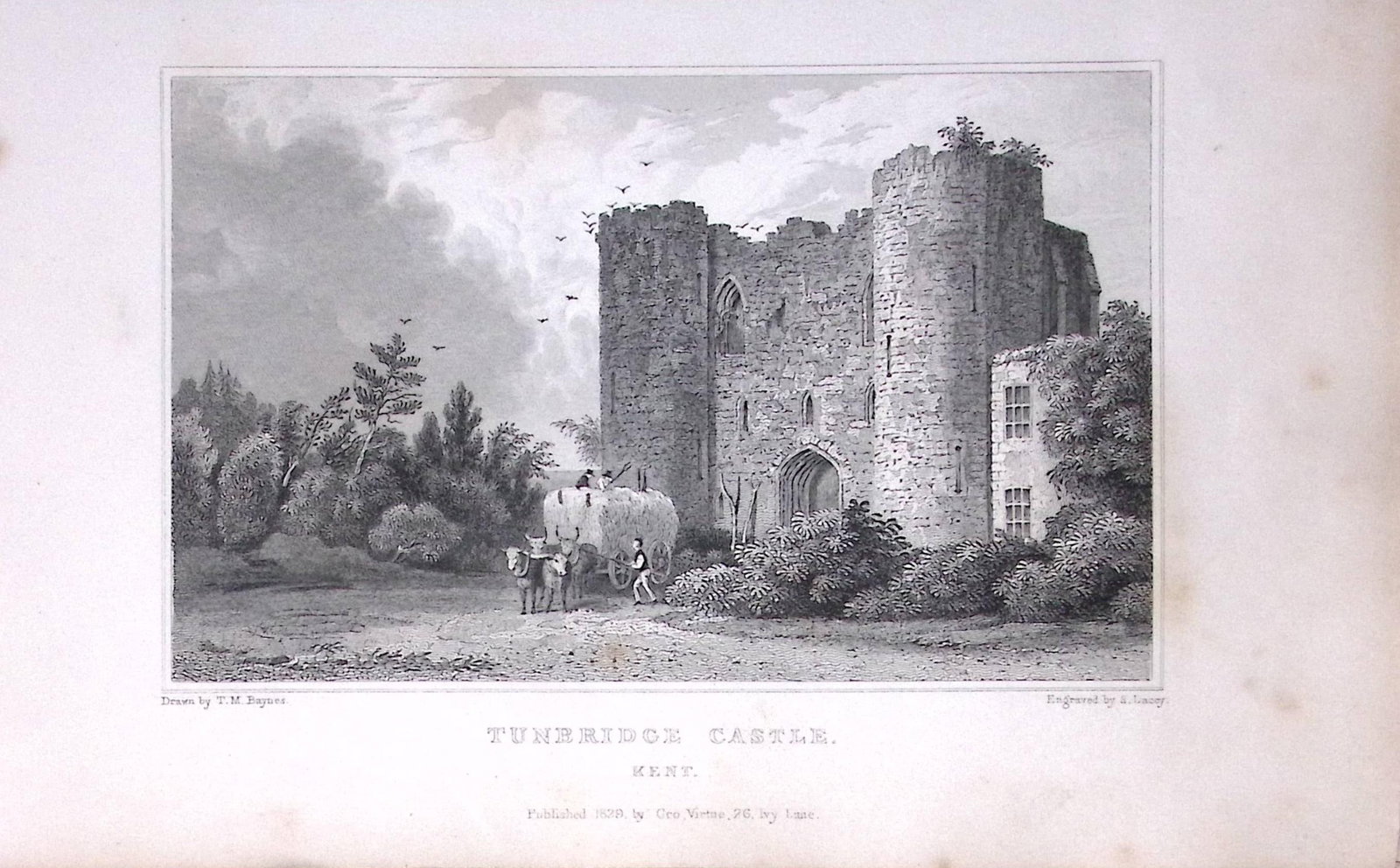 Tunbridge Castle Kent 1829 Antique 197 Years-Old Steel Engraving-17: Title: Tunbridge Castle Kent 1829 Antique 197 Years-Old Steel Engraving-17 Description: This Antique Print Was Removed from a 197-Year-Old Edition of. W. H. Ireland's Study of The History and