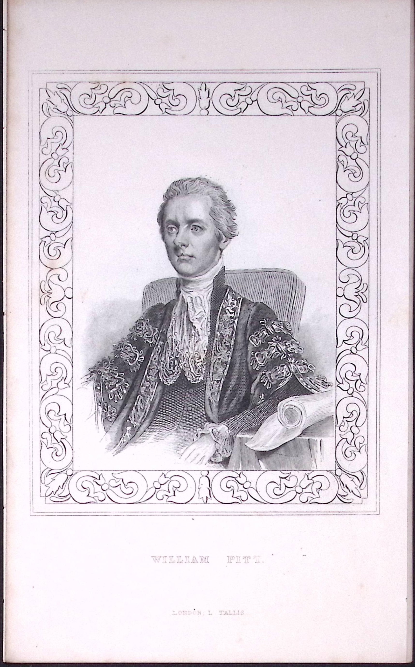 William Pitt Portrait Antique 180 Years-Old Copper Plate Print-110 (1 of 2)
