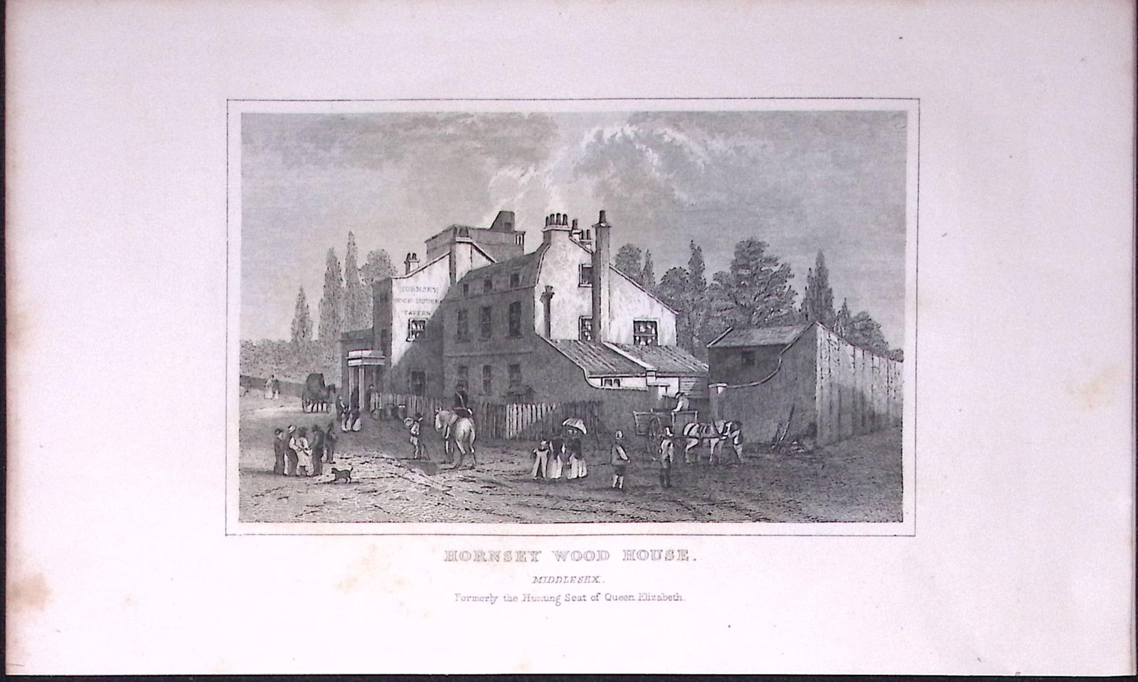 London Finsbury Park Hornsey Wood House Antique 180 Years-Old Copper Plate Print-104: Title: London Finsbury Park Hornsey Wood House Antique 180 Years-Old Copper Plate Print-104 Description: This Antique Copper Plate Engraving Has Been Removed from an Antique Edition of. Thomas