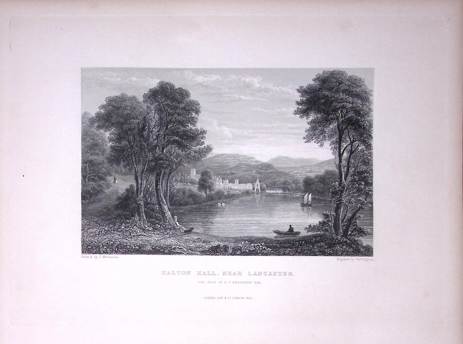 Lancaster Malton Hall Antique 195 Years-Old Large Steel-Engraving-56: Title: Lancaster Malton Hall Antique 195 Years-Old Large Steel-Engraving-56 Description: This Antique Steel Engraving Was Removed from a 195-Year-Old Edition of. Lancashire Illustrated in a Ser