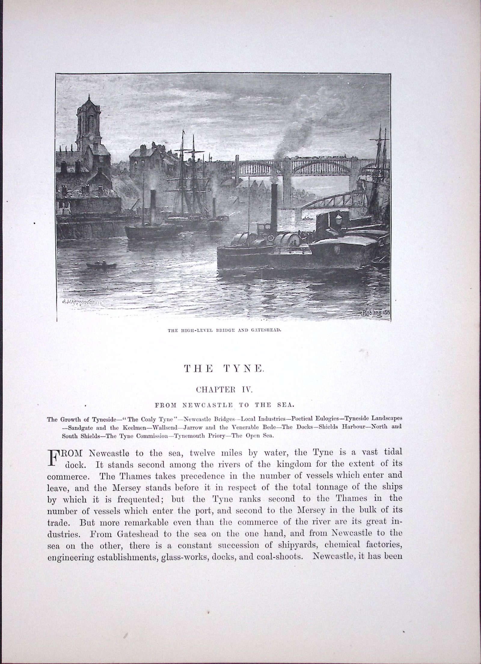 Durham High-Level Bridge Gateshead Antique 134 Years-Old Illustration-4: Title: Durham High-Level Bridge Gateshead Antique 134 Years-Old Illustration-4 Description: This Antique Print Was Removed from a 134-Year-Old Edition of. Rivers of Great Britain 1892 During th