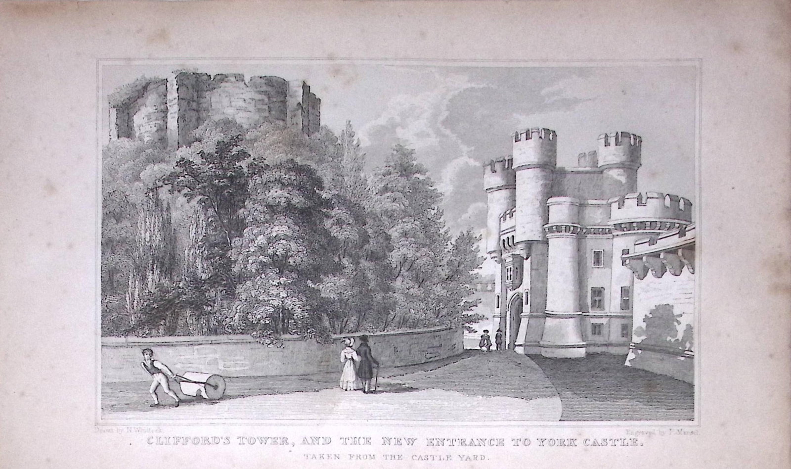 Clifford Tower & York Castle Yorkshire 198 Years-Old Thomas Allen Antique Steel Engraving-84: Title: Clifford Tower & York Castle Yorkshire 198 Years-Old Thomas Allen Antique Steel Engraving-84 Description: This 198 Years-Old Steel Engraved Plate Has Been Removed from an Antique Edition