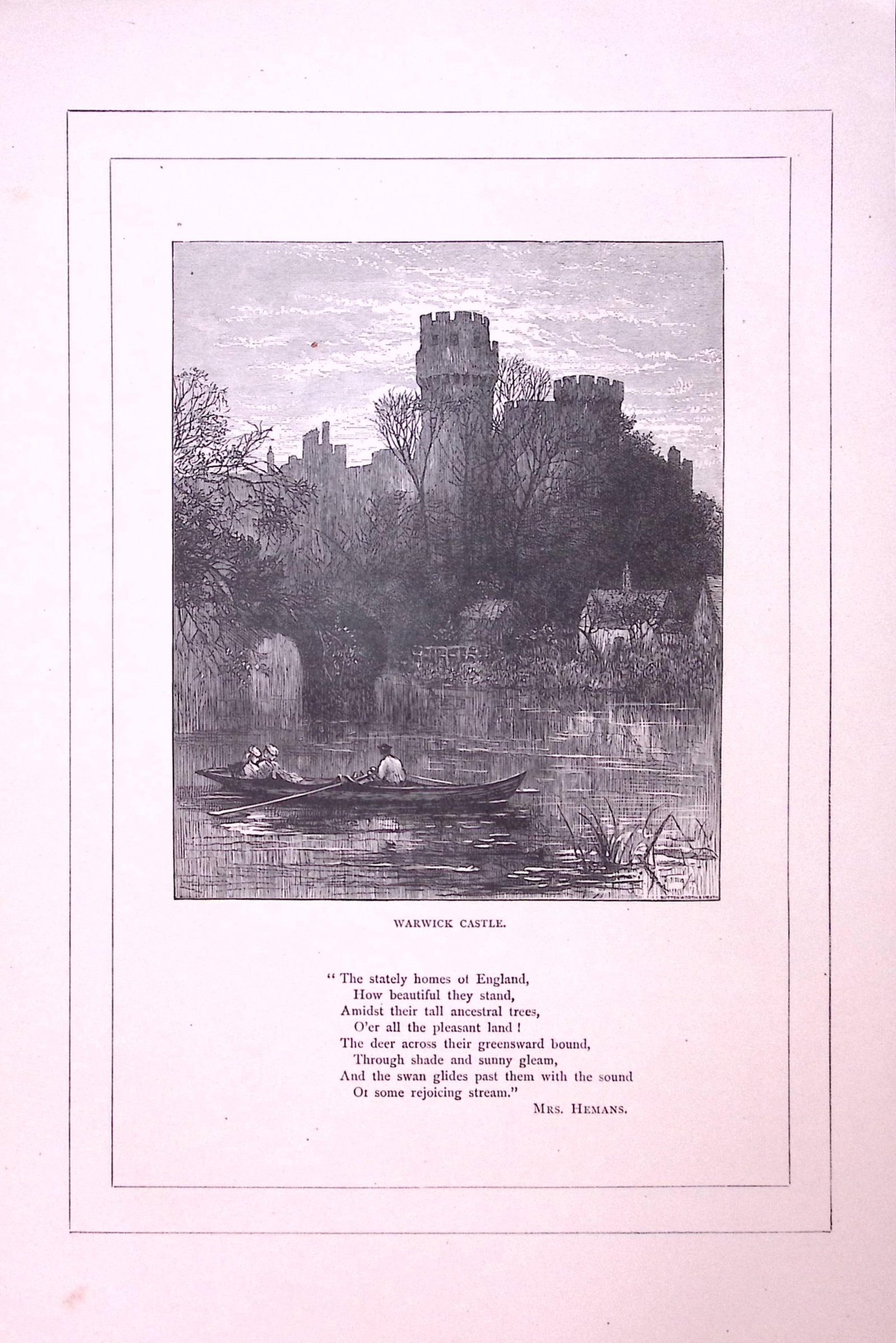 Ode To Warwick Castle Scene Antique 147 Years-Old Illustration-17: Title: Ode To Warwick Castle Scene Antique 147 Years-Old Illustration-17 Description: This Antique Illustration Was Removed from a 147-Year-Old Edition of. English Pictures Drawn with Pen & Paper