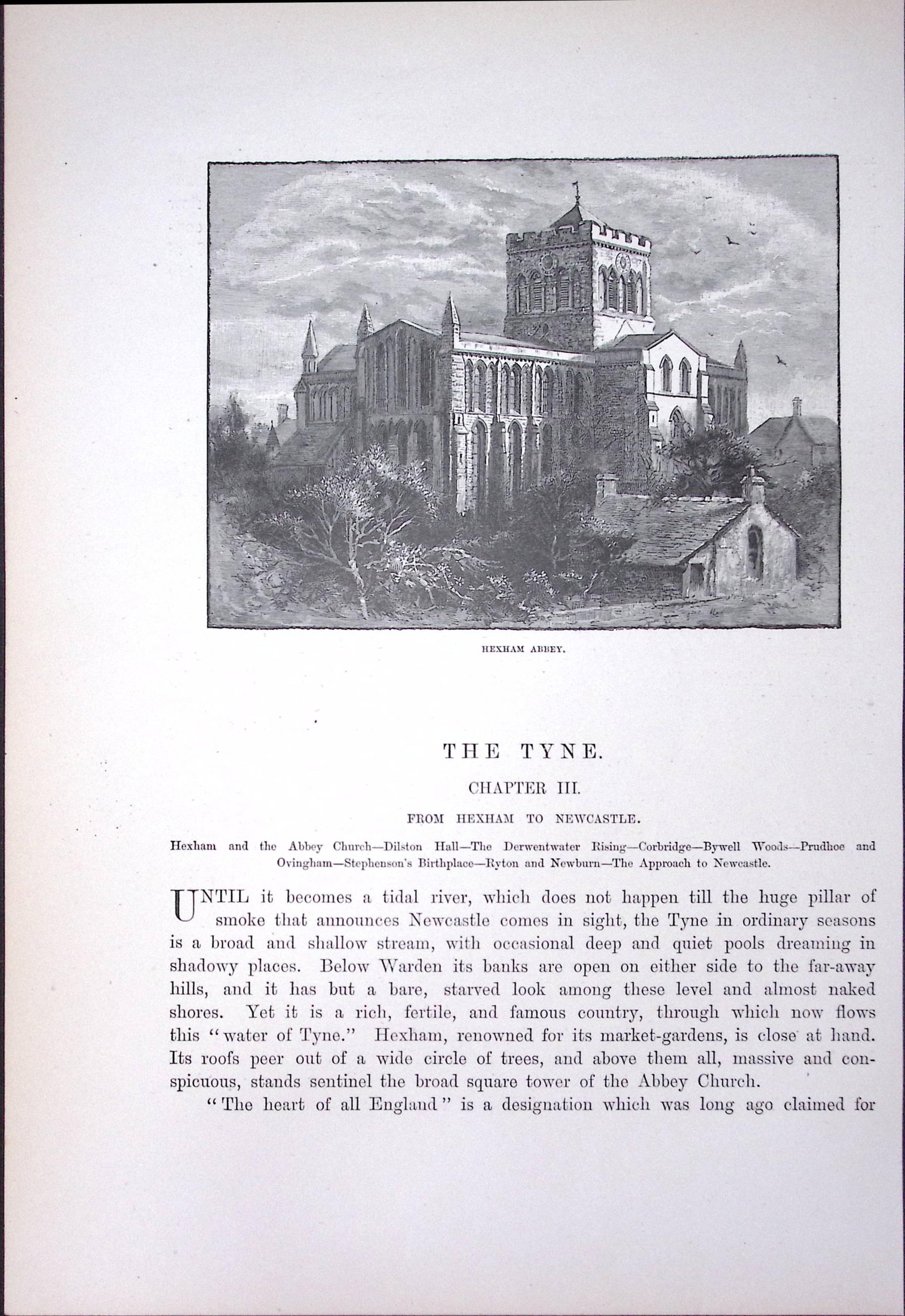 Northumberland Hexham Abbey Antique 134 Years-Old Illustration-3-C: Title: Northumberland Hexham Abbey Antique 134 Years-Old Illustration-3-C Description: This Antique Print Was Removed from a 134-Year-Old Edition of. Rivers of Great Britain 1892 During the Reign of