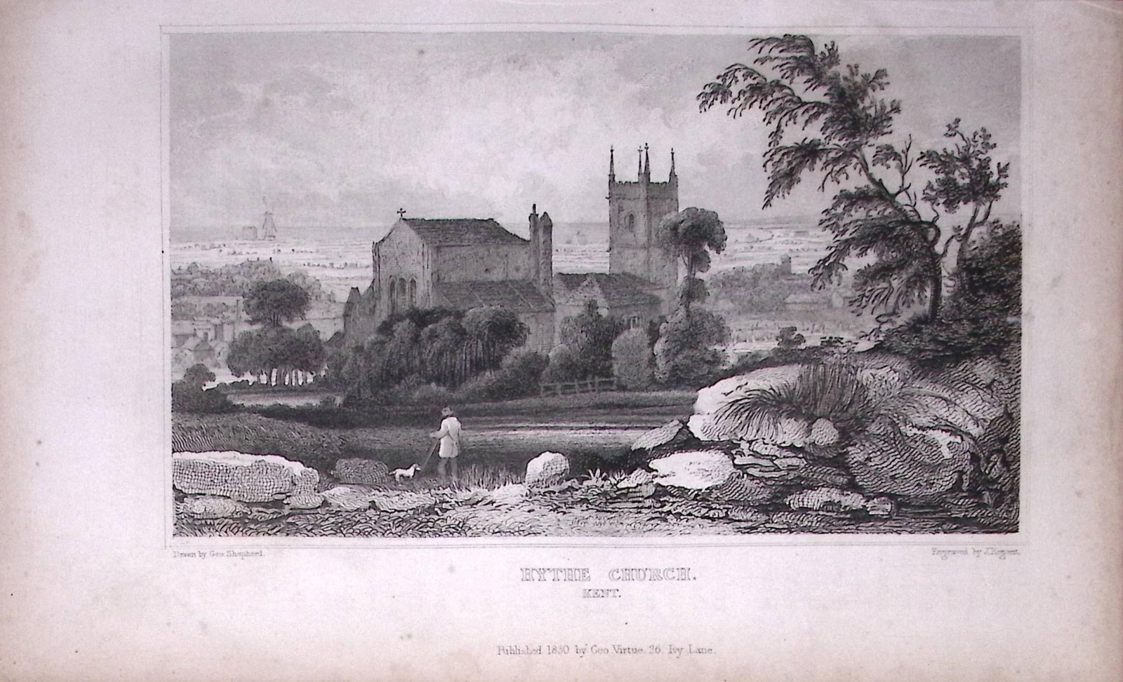 Hythe Church Kent 1829 Antique 197 Years-Old Steel Engraving-11: Title: Hythe Church Kent 1829 Antique 197 Years-Old Steel Engraving-11 Description: This Antique Print Was Removed from a 197-Year-Old Edition of. W. H. Ireland's Study of The History and