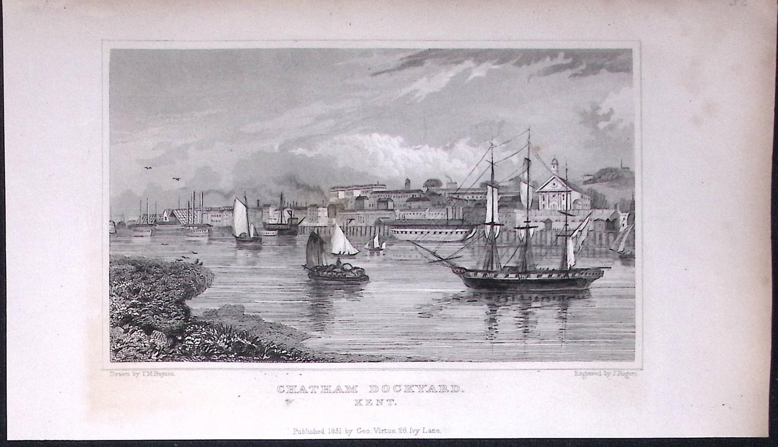 Chatham View of The Dock Yard Kent 1829 Antique 197 Years-Old Steel Engraving-51a: Title: Chatham View of The Dock Yard Kent 1829 Antique 197 Years-Old Steel Engraving-51a Description: This Antique Print Was Removed from a 197-Year-Old Edition of. W. H. Ireland's Study