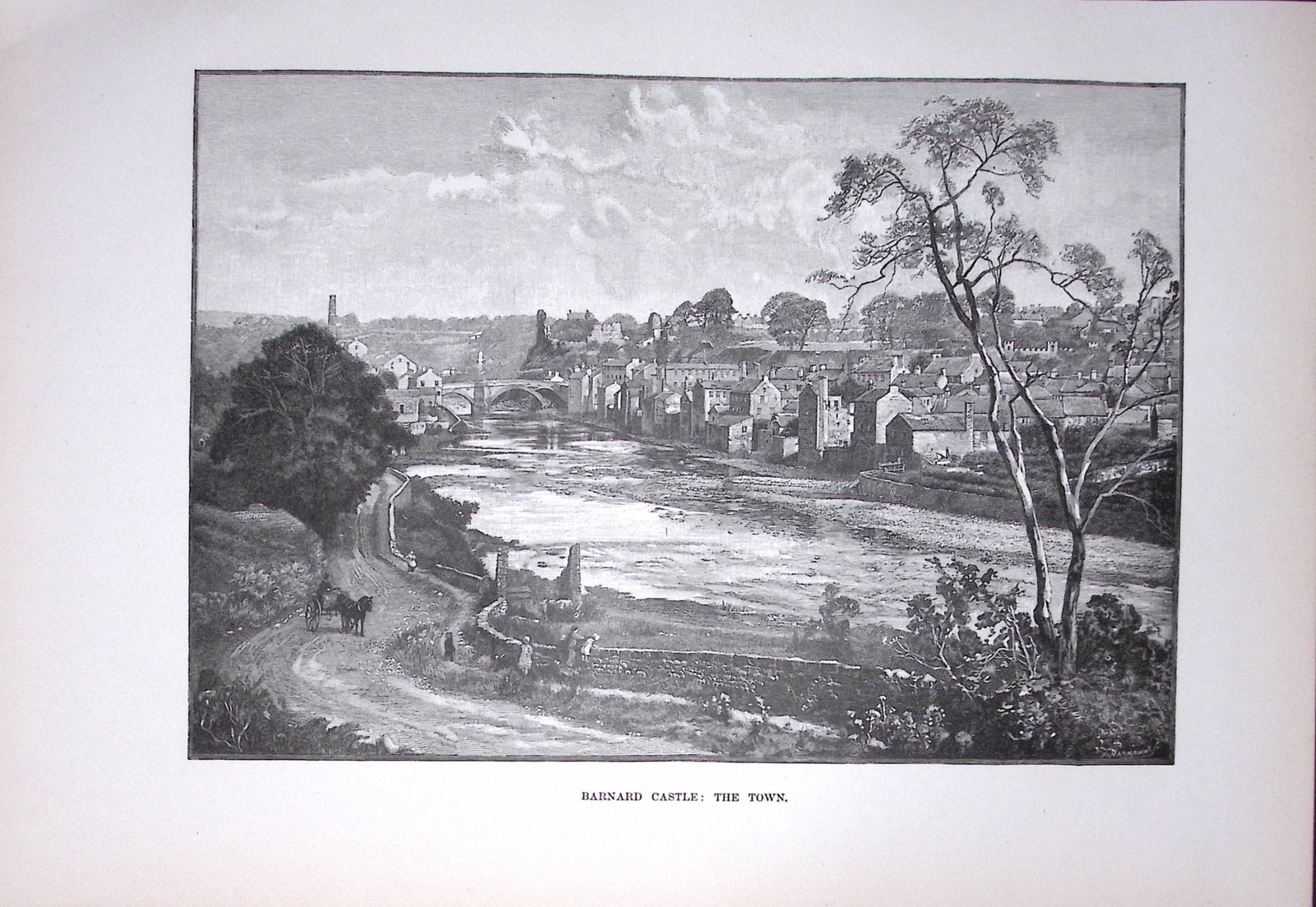 Durham Barnard Castle & The Town Antique 134 Years-Old Illustration-7: Title: Durham Barnard Castle & The Town Antique 134 Years-Old Illustration-7 Description: This Antique Print Was Removed from a 134-Year-Old Edition of. Rivers of Great Britain 1892 During the