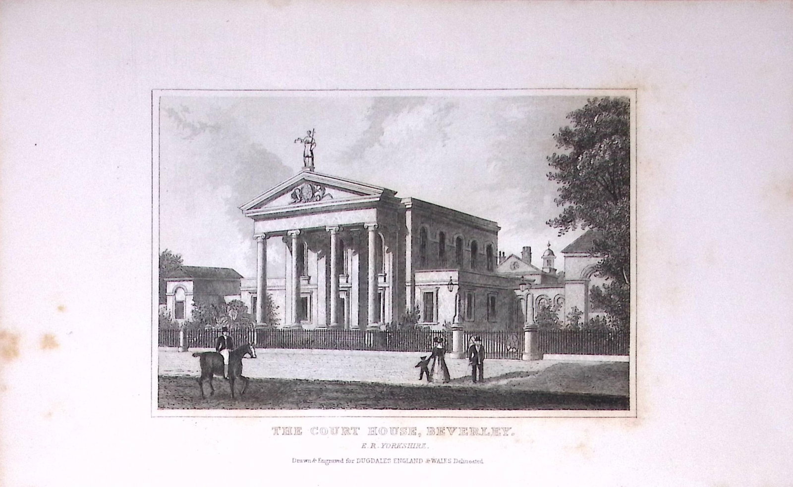 Beverley Yorkshire Court House Antique 180 Years-Old Copper Plate Print-81: Title: Beverley Yorkshire Court House Antique 180 Years-Old Copper Plate Print-81 Description: This Antique Copper Plate Engraving Has Been Removed from an Antique Edition of. Thomas Dugdale
