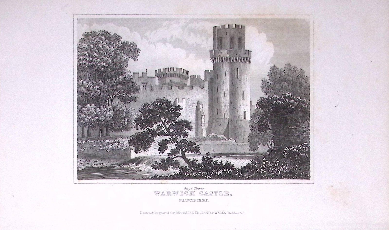 Warwick Castle Antique 180 Years-Old Copper Plate Print-95: Title: Warwick Castle Antique 180 Years-Old Copper Plate Print-95 Description: This Antique Copper Plate Engraving Has Been Removed from an Antique Edition of. Thomas Dugdale Curiosities of Gre