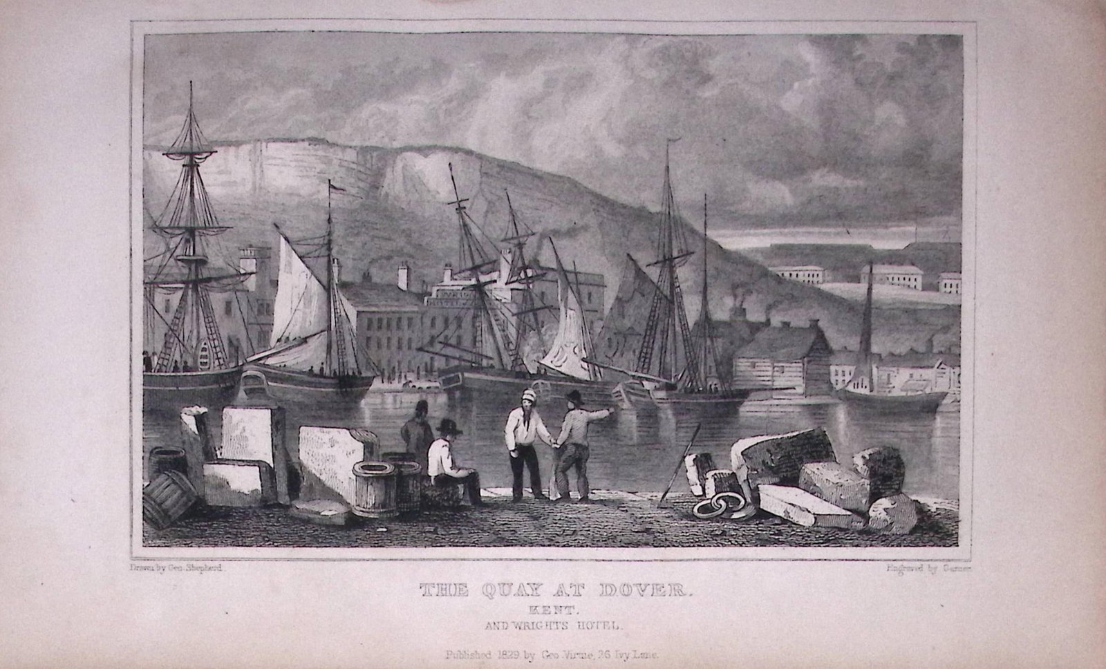 Dover The Quay Kent 1829 Antique 197 Years-Old Steel Engraving-6: Title: Dover The Quay Kent 1829 Antique 197 Years-Old Steel Engraving-6 Description: This Antique Print Was Removed from a 197-Year-Old Edition of. W. H. Ireland's Study of The History an