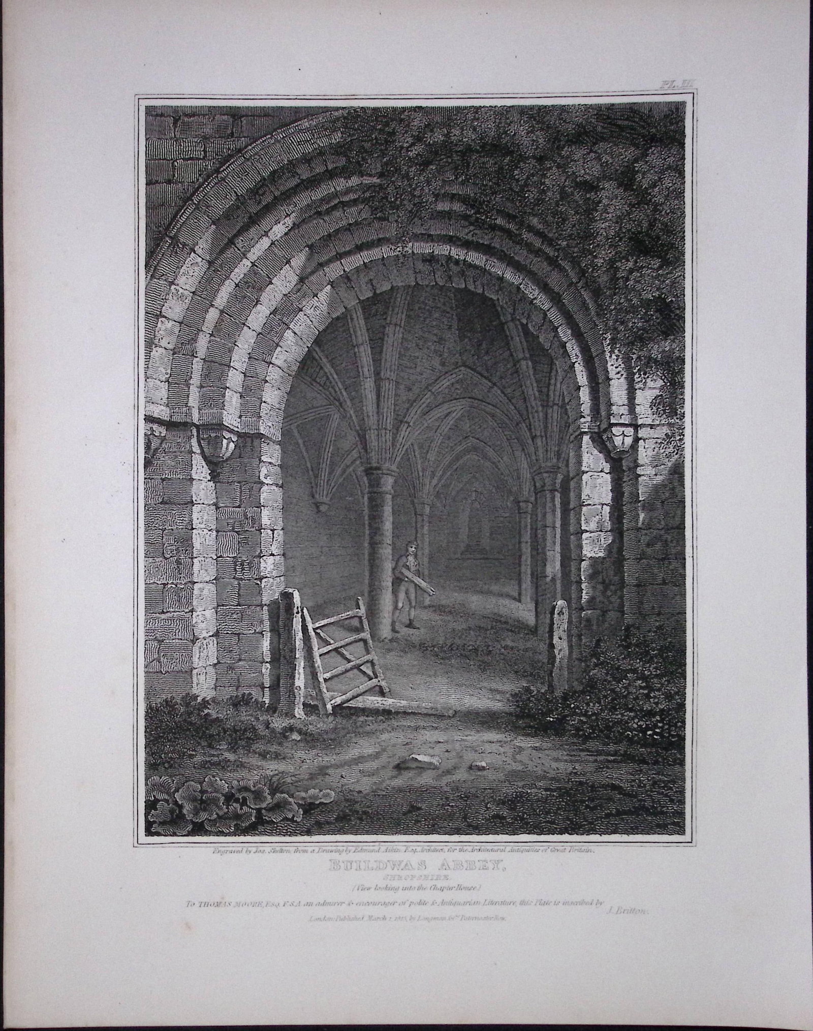 Buildwas Abbey Shropshire 190 Years-Old Rare John Britton Antique Steel Engraving-78: Title: Buildwas Abbey Shropshire 190 Years-Old Rare John Britton Antique Steel Engraving-78 Description: This 191 Years-Old Steel Engraved Plate Has Been Removed from an Antique Edition of. John