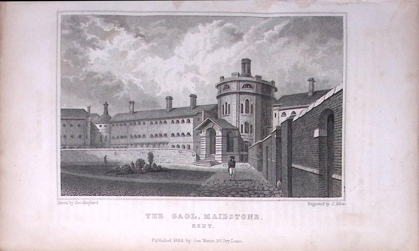 Maidstone The Gaol Kent 1829 Antique 197 Years-Old Steel Engraving-26: Title: Maidstone The Gaol Kent 1829 Antique 197 Years-Old Steel Engraving-26 Description: This Antique Print Was Removed from a 197-Year-Old Edition of. W. H. Ireland's Study of The History and
