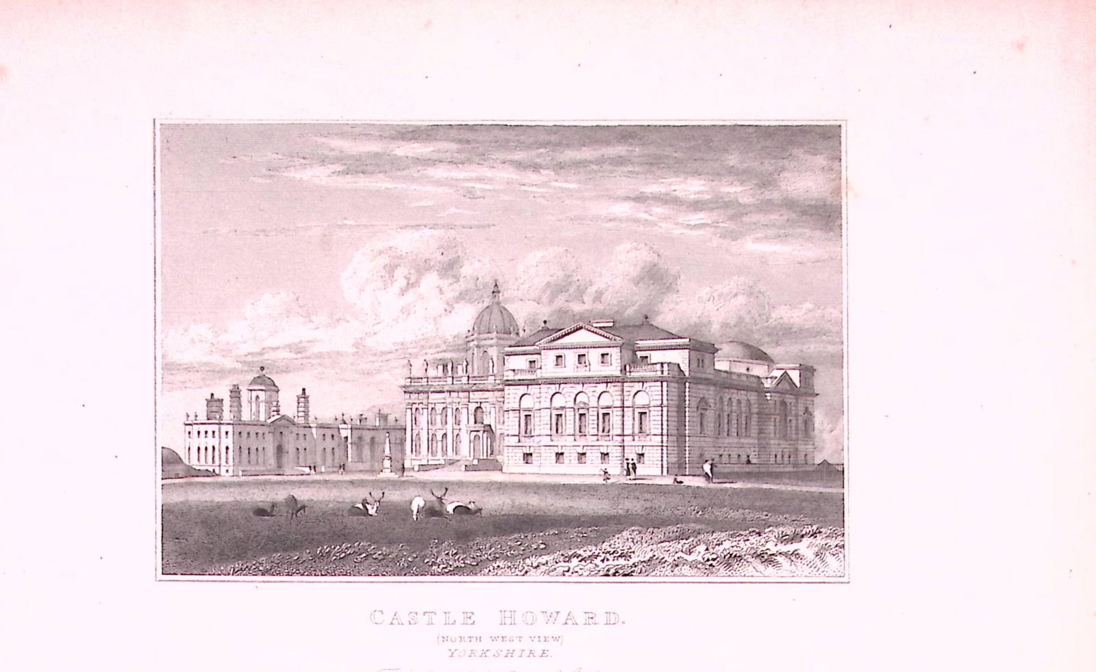 Castle Howard Stately Home Yorkshire Antique 197 Years-Old Engraving-10: Title: Castle Howard Stately Home Yorkshire Antique 197 Years-Old Engraving-10 Description: This Antique Print Was Removed from a 134-Year-Old Edition of. Jones' Views of the Seats, Mansions, C