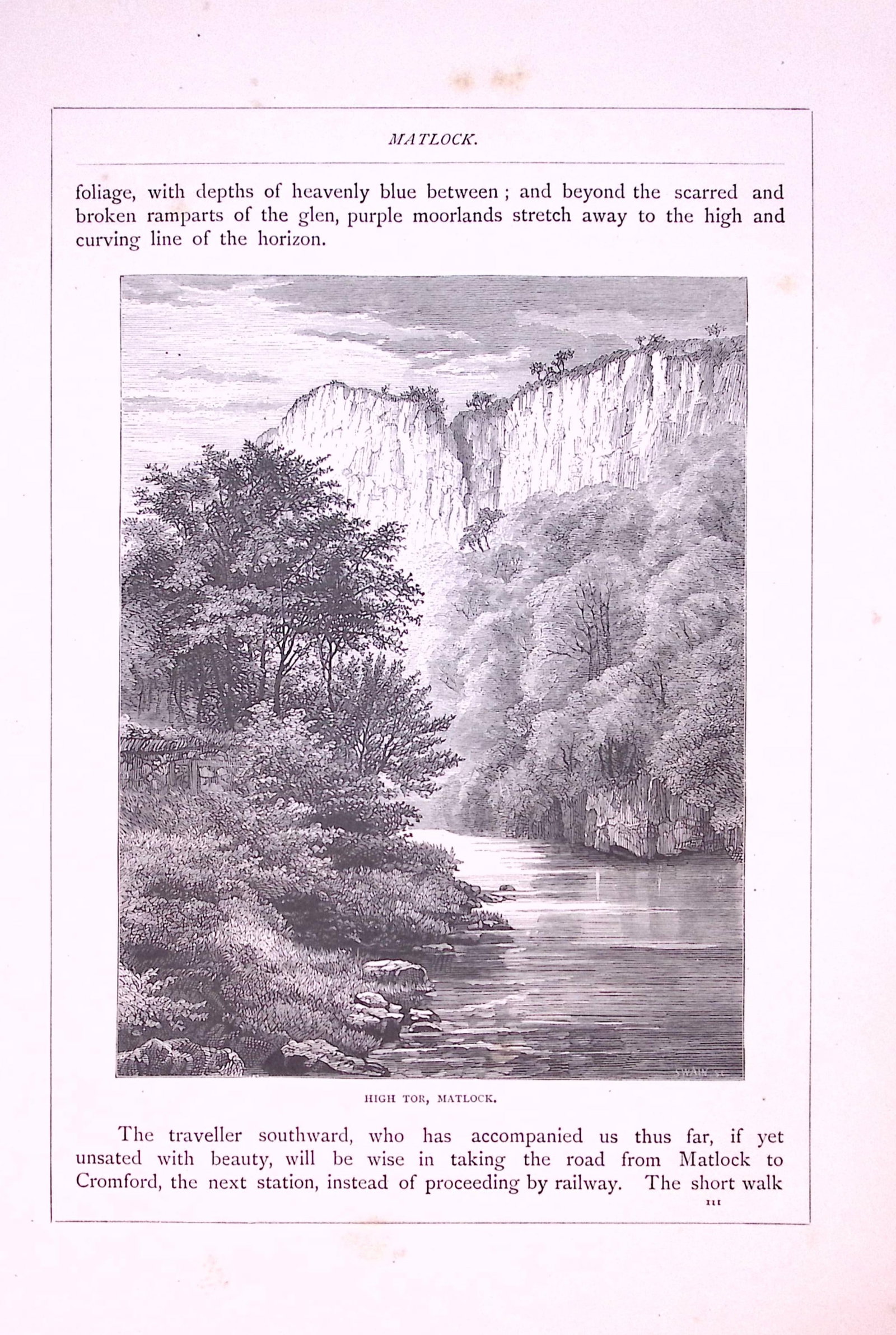 High Tok Matlock Derbyshire Antique 147 Years-Old Illustration-9: Title: High Tok Matlock Derbyshire Antique 147 Years-Old Illustration-9 Description: This Antique Illustration Was Removed from a 147-Year-Old Edition of. English Pictures Drawn with Pen & Paper