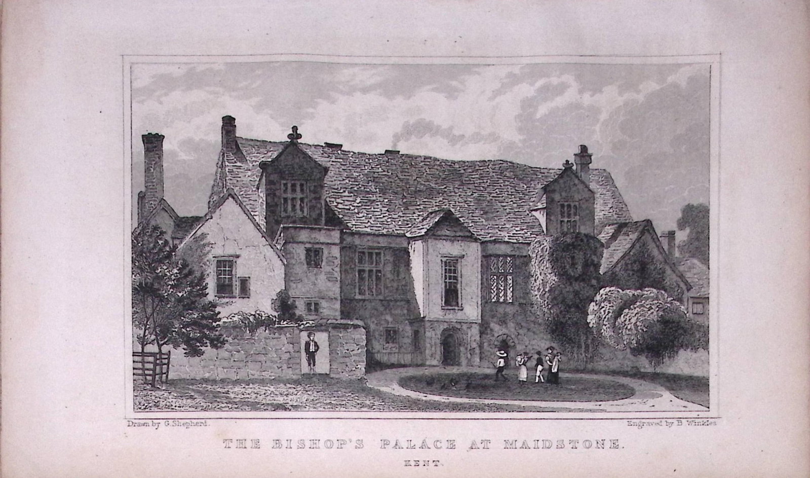 Maidstone The Bishop’s Palace Kent 1829 Antique 197 Years-Old Steel Engraving-27: Title: Maidstone The Bishop’s Palace Kent 1829 Antique 197 Years-Old Steel Engraving-27 Description: This Antique Print Was Removed from a 197-Year-Old Edition of. W. H. Ireland's S